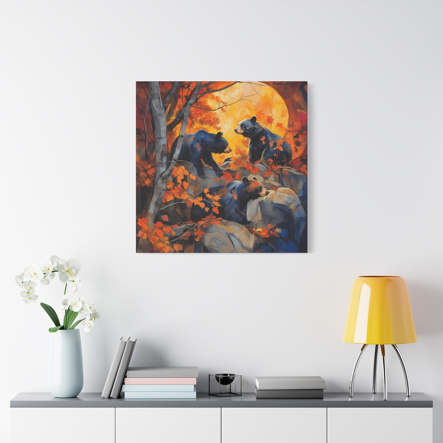 Canvas Print - Three Bears and the Moon