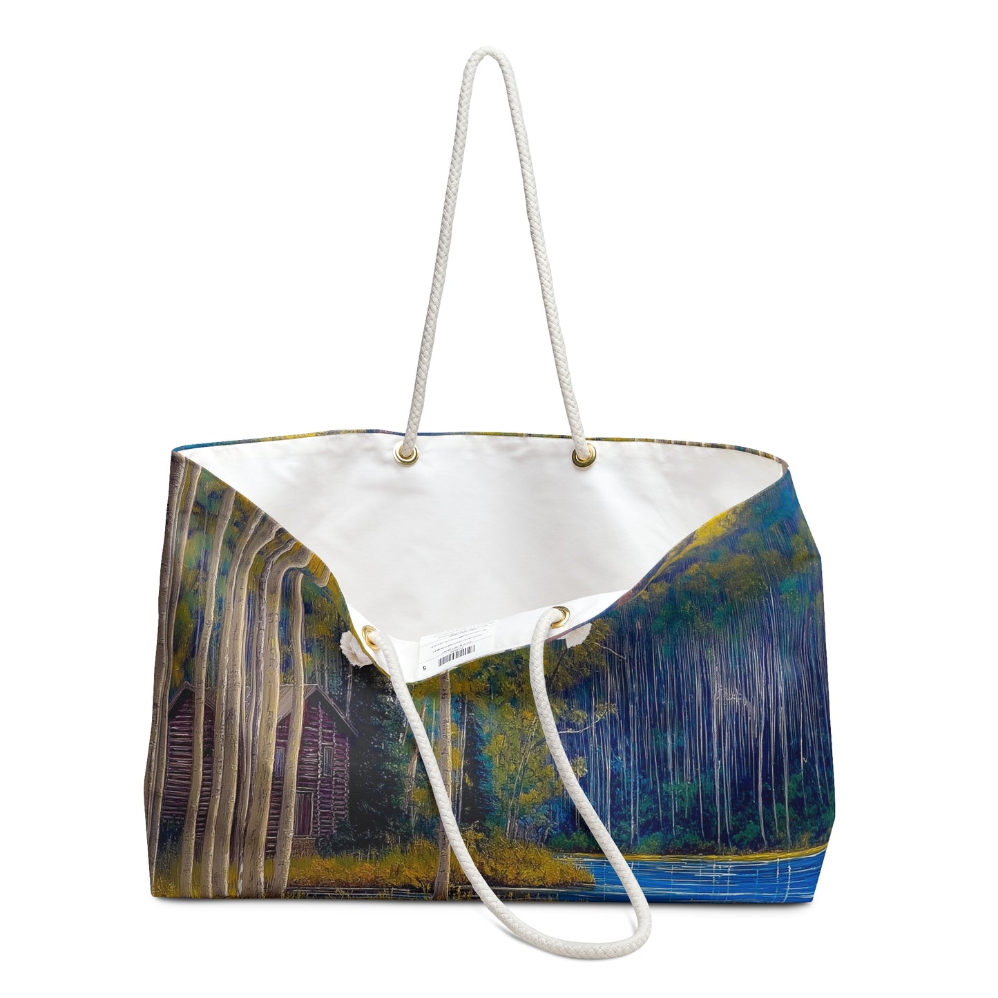 Nature-Inspired Weekender Bag, Perfect for Travel, Beach, Gym, Picnics, and Outdoor Adventures, Rustic Cabin Design