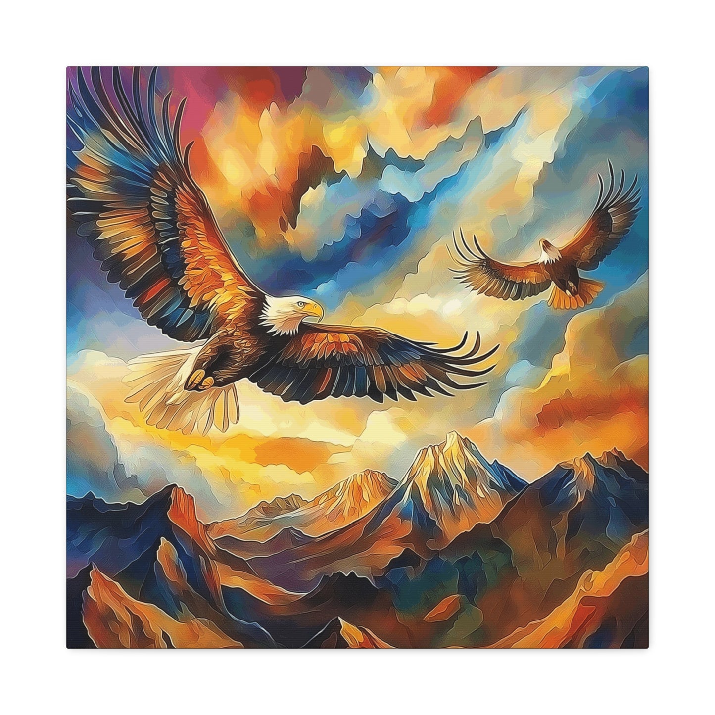 Majestic Eagle Canvas Art – Vibrant Stretched Wall Decor for Nature Lovers
