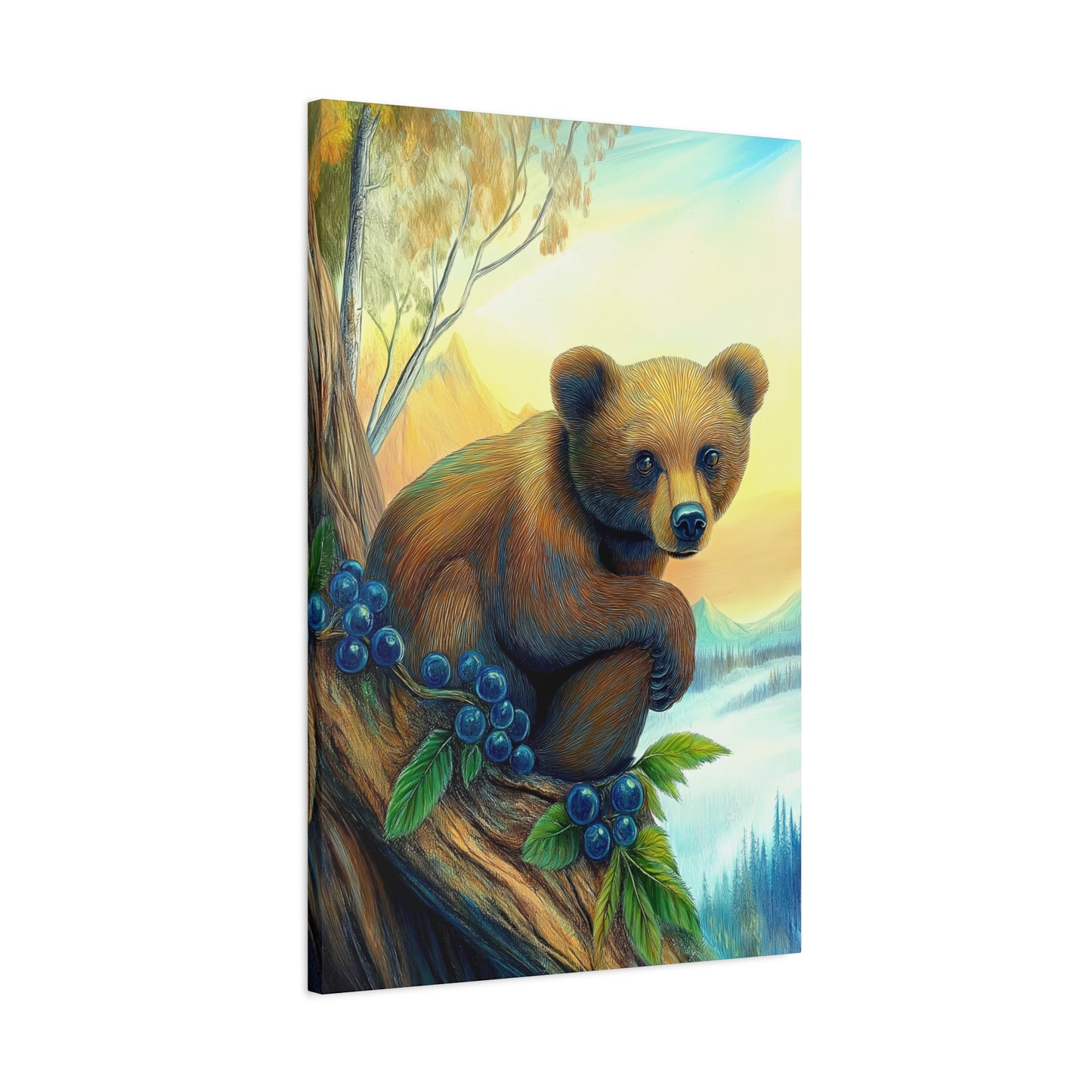 Canvas Wall Art - Bear Cub Watching