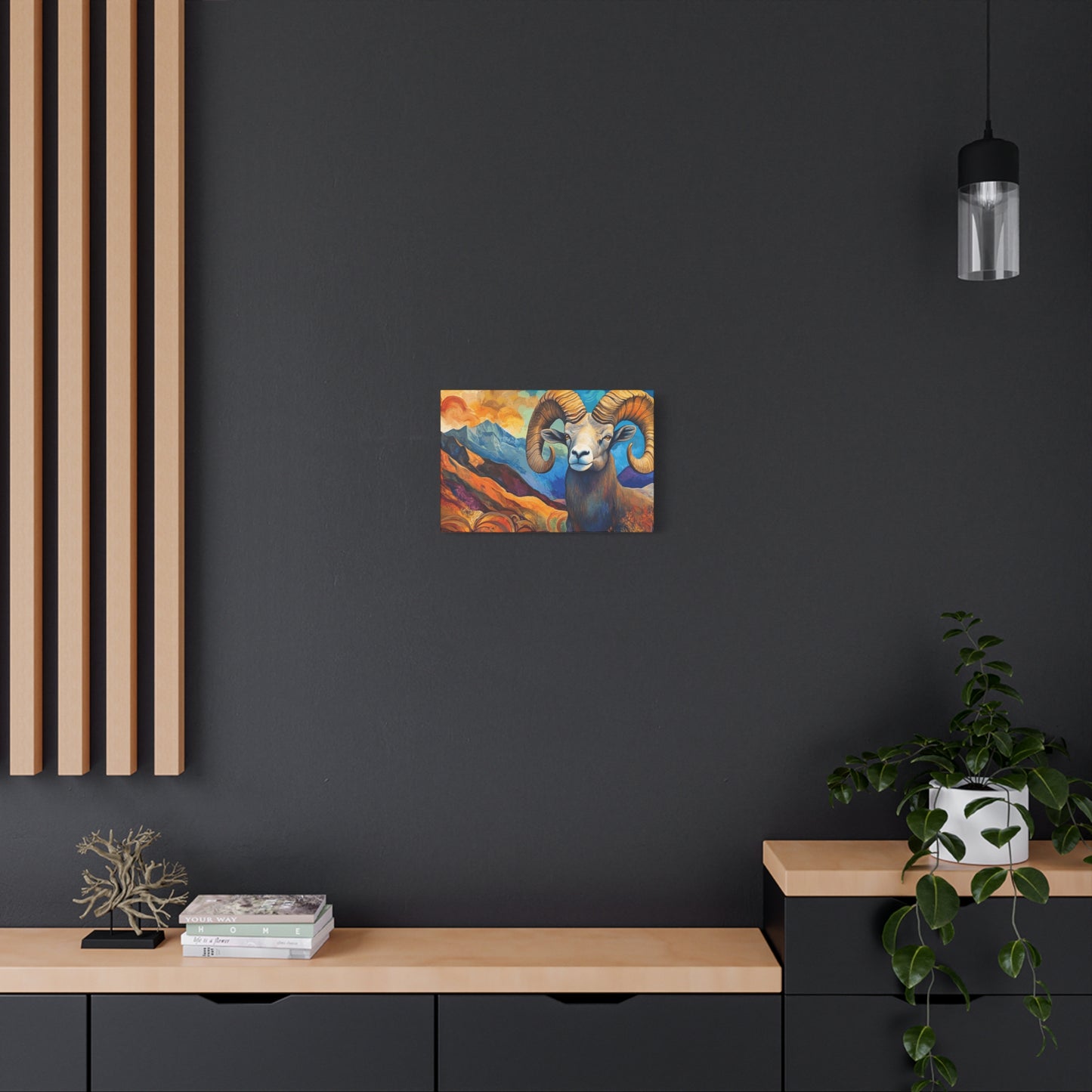 Vibrant Mountain Ram Canvas Wall Art