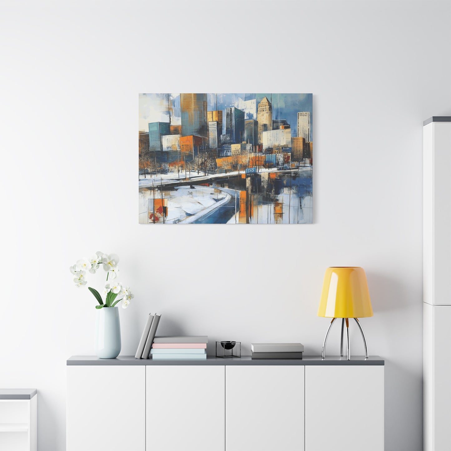 Urban Landscape Matte Canvas Wall Art - Modern Cityscape Decor