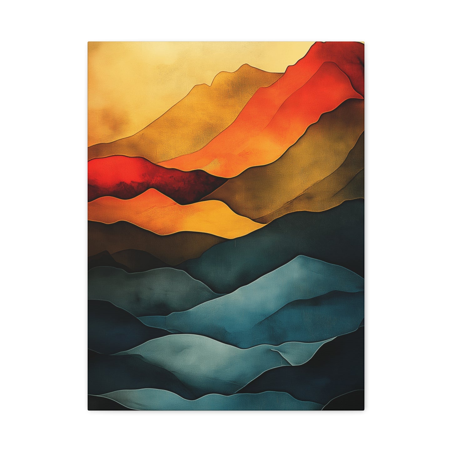 Vibrant Mountain Landscape Canvas Art - 1.25" Stretched Wall Décor