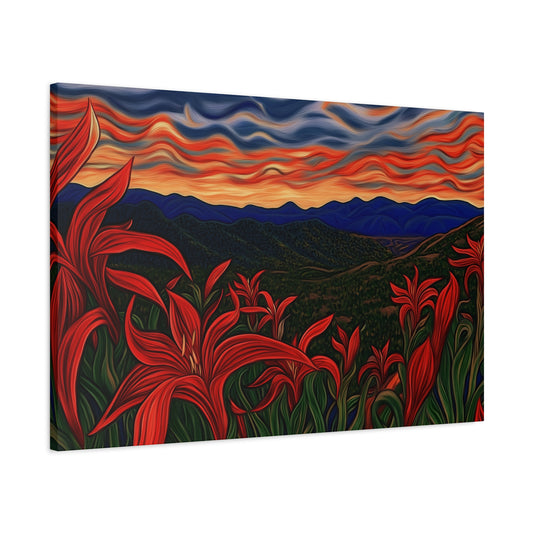Canvas Print SF Day Lillies at Sunset
