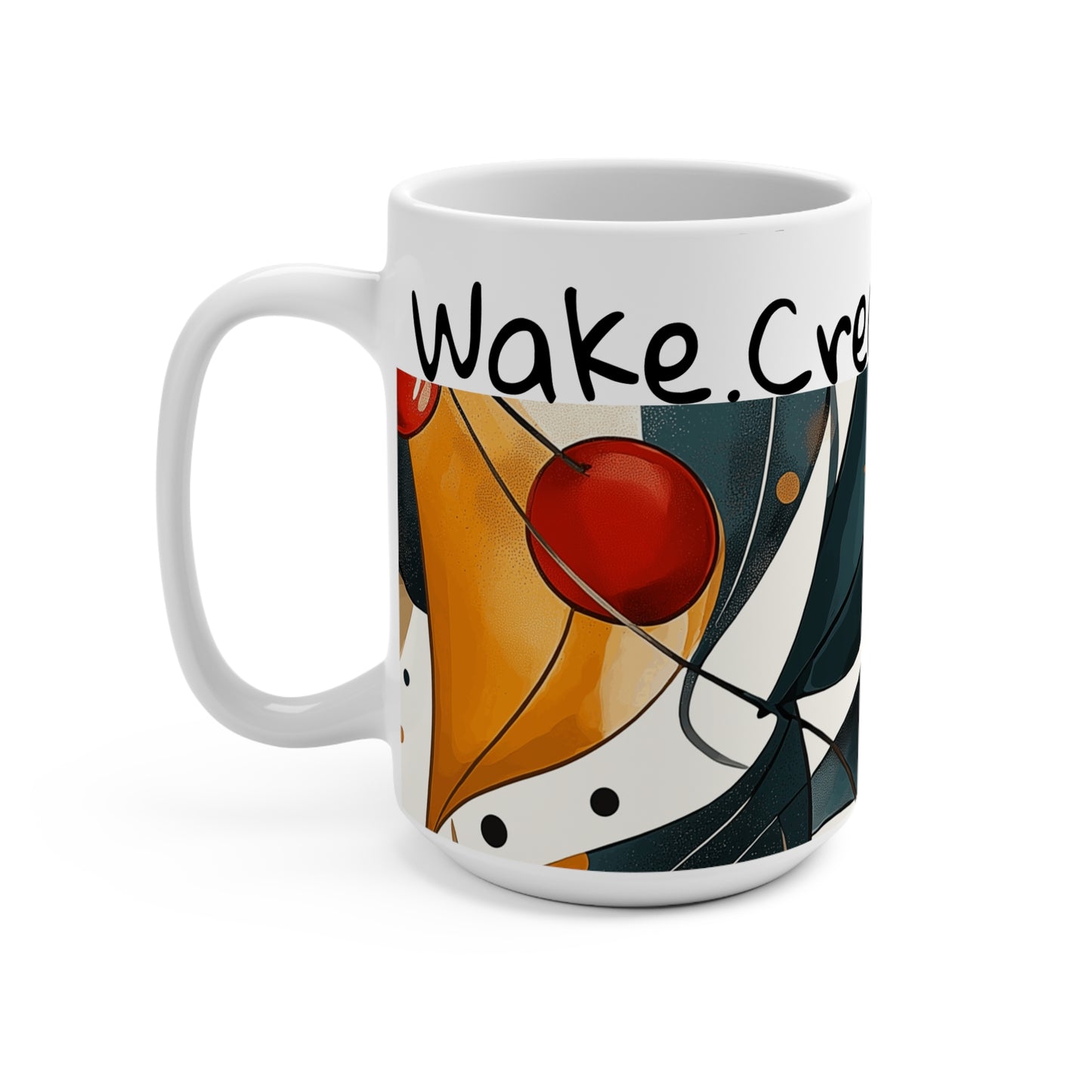 Inspirational 15oz Coffee Mug - 'Wake.Create. Repeat.' - Perfect for Artists and Creatives
