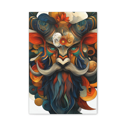 Vibrant Mask Wall Art Canvas | Bohemian Decor