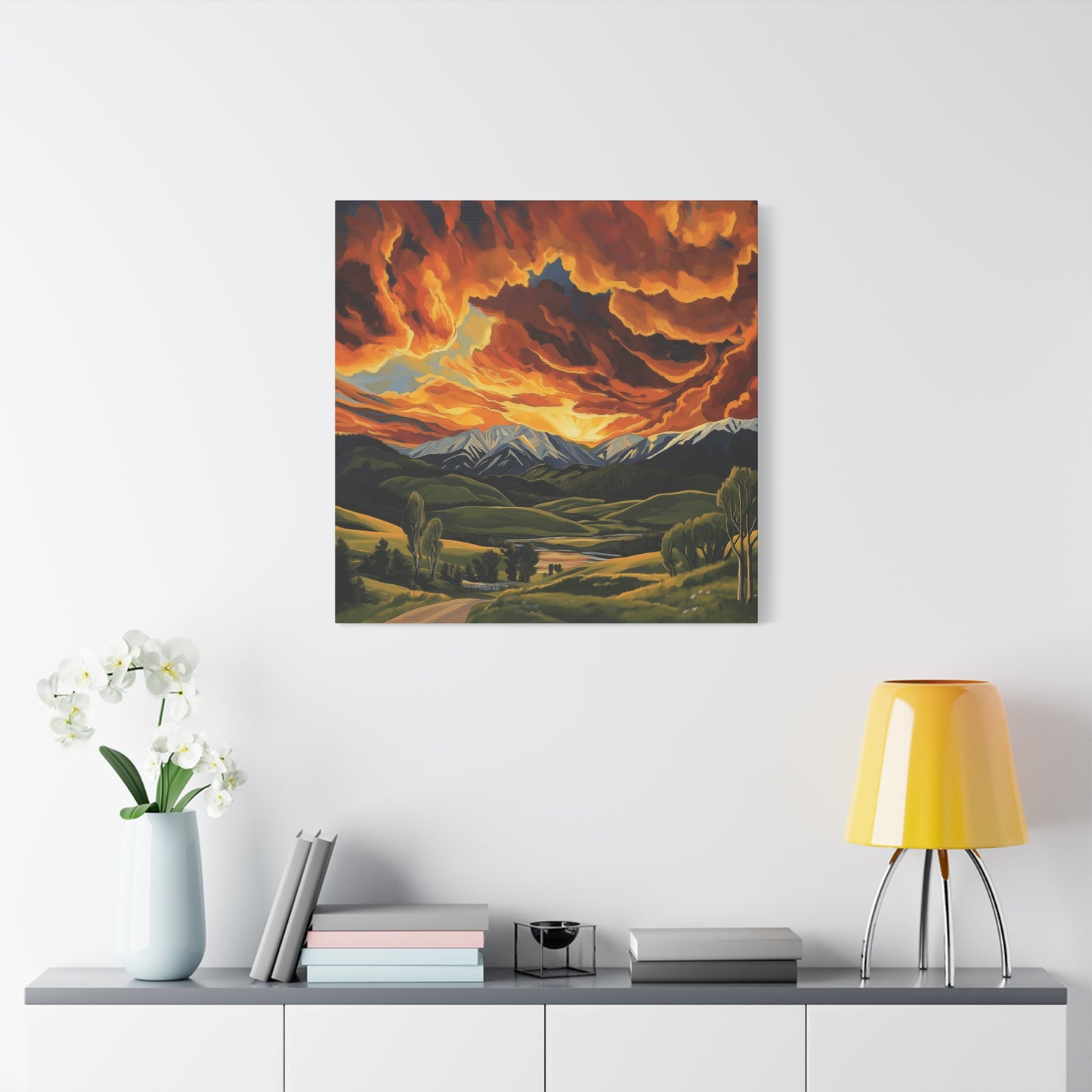 Canvas Print - Colorado Mountains and Farm