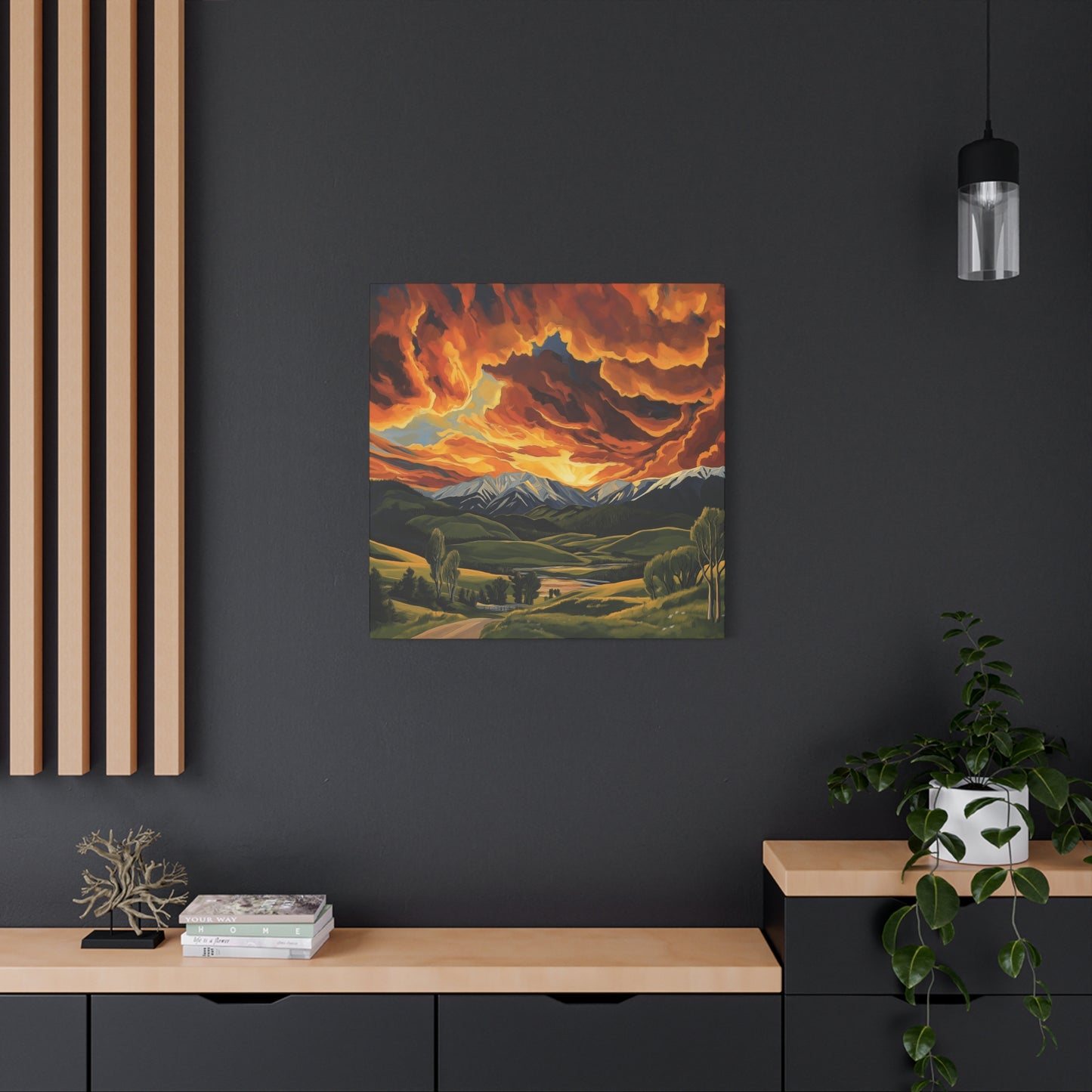 Canvas Print - Colorado Mountains and Farm
