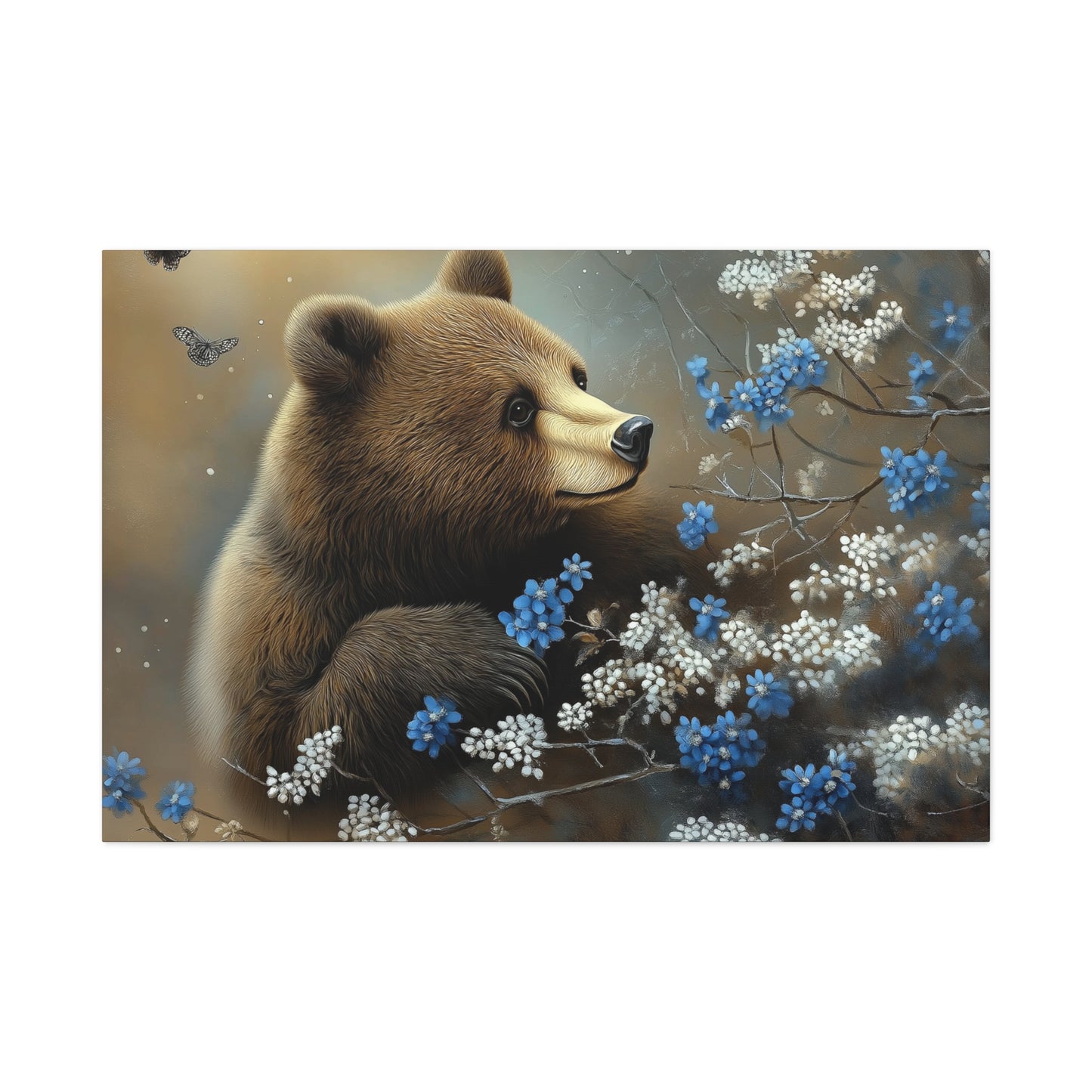 Bear Admiring the Flowers