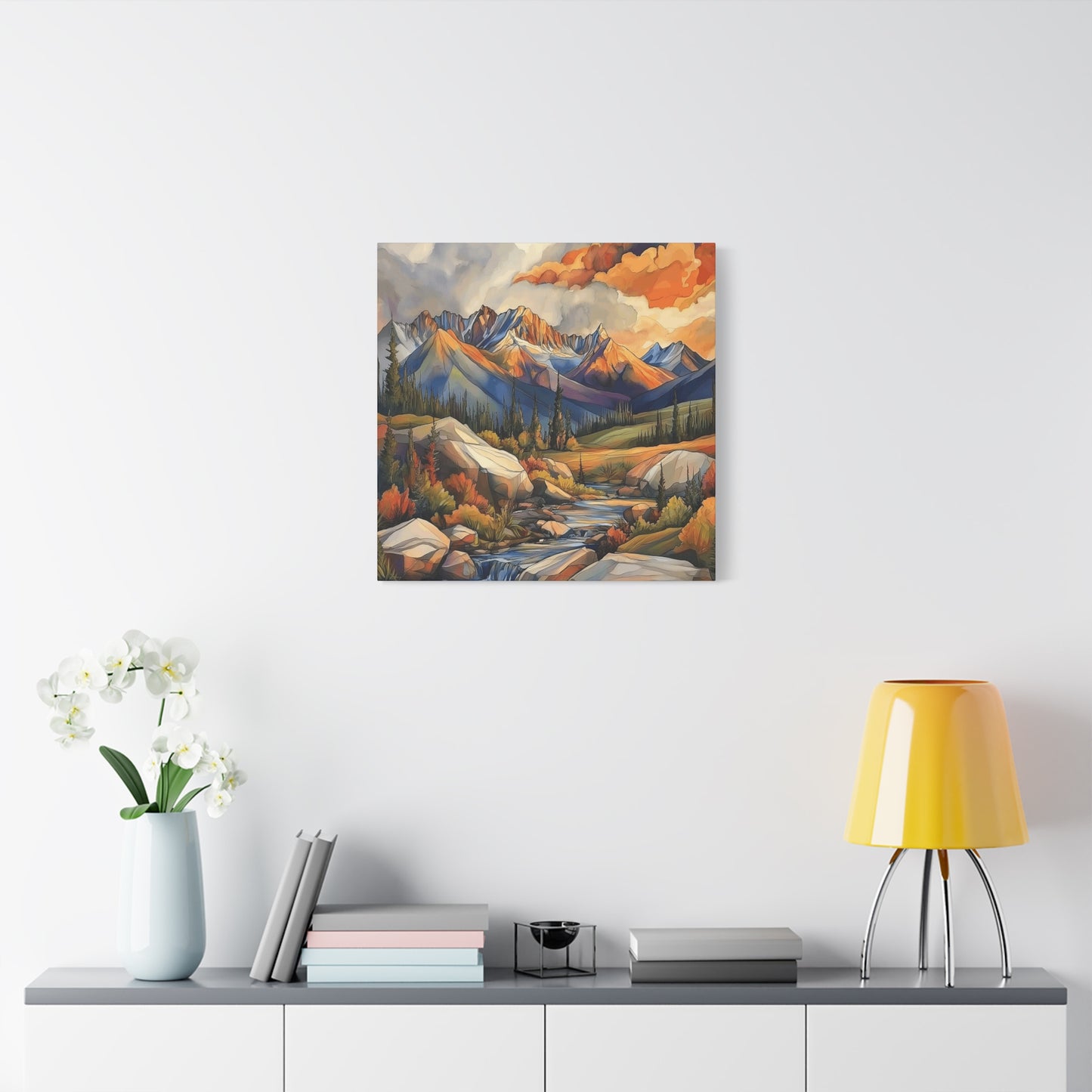 Mountain Landscape Canvas Art Print - Nature Wall Decor