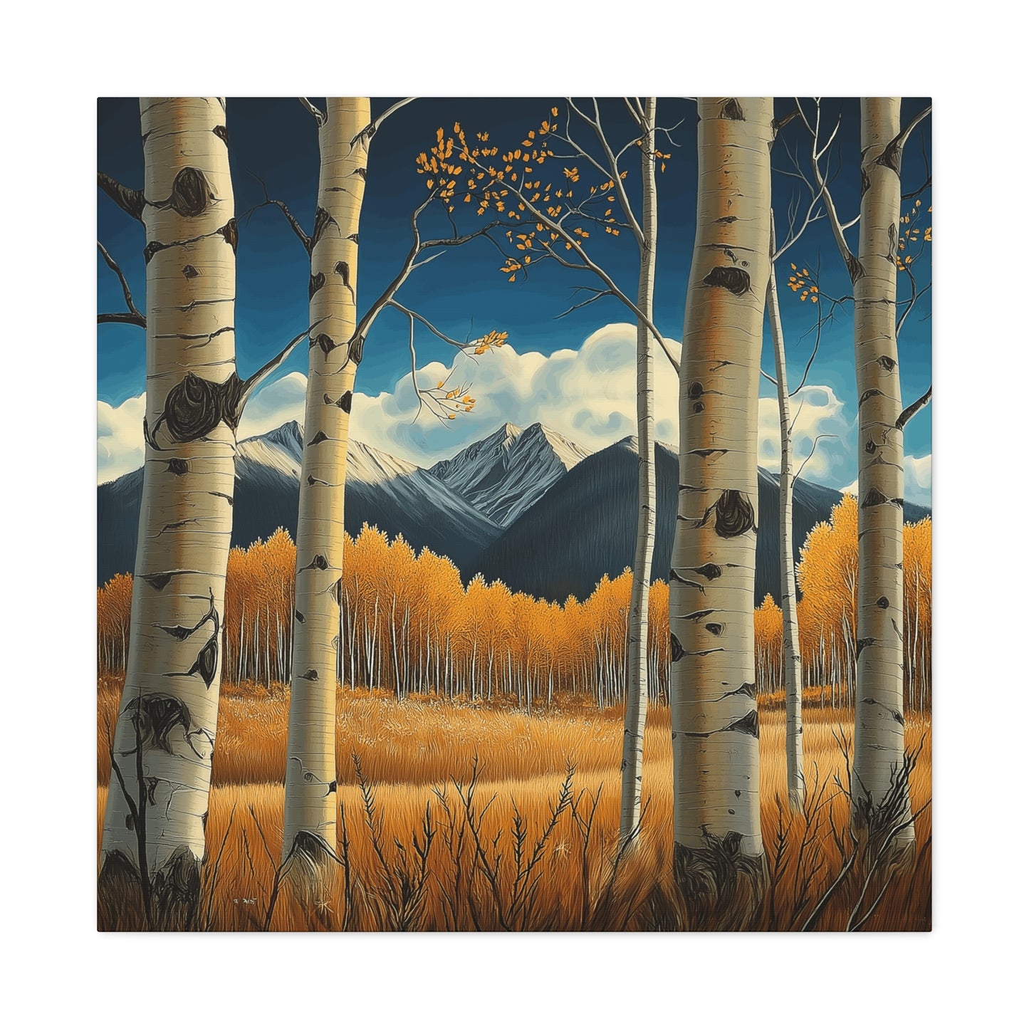Scenic Landscape Canvas Print - Autumn Birch Forest Wall Art