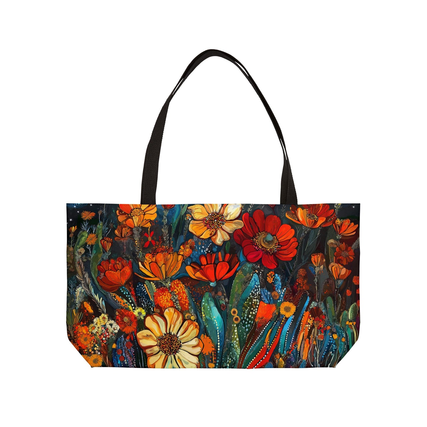 Vibrant Floral Weekender Tote Bag for Travel, Beach, Gym - Stylish Bag for Summer, Mother's Day, Weekend Getaways, Eco-friendly!