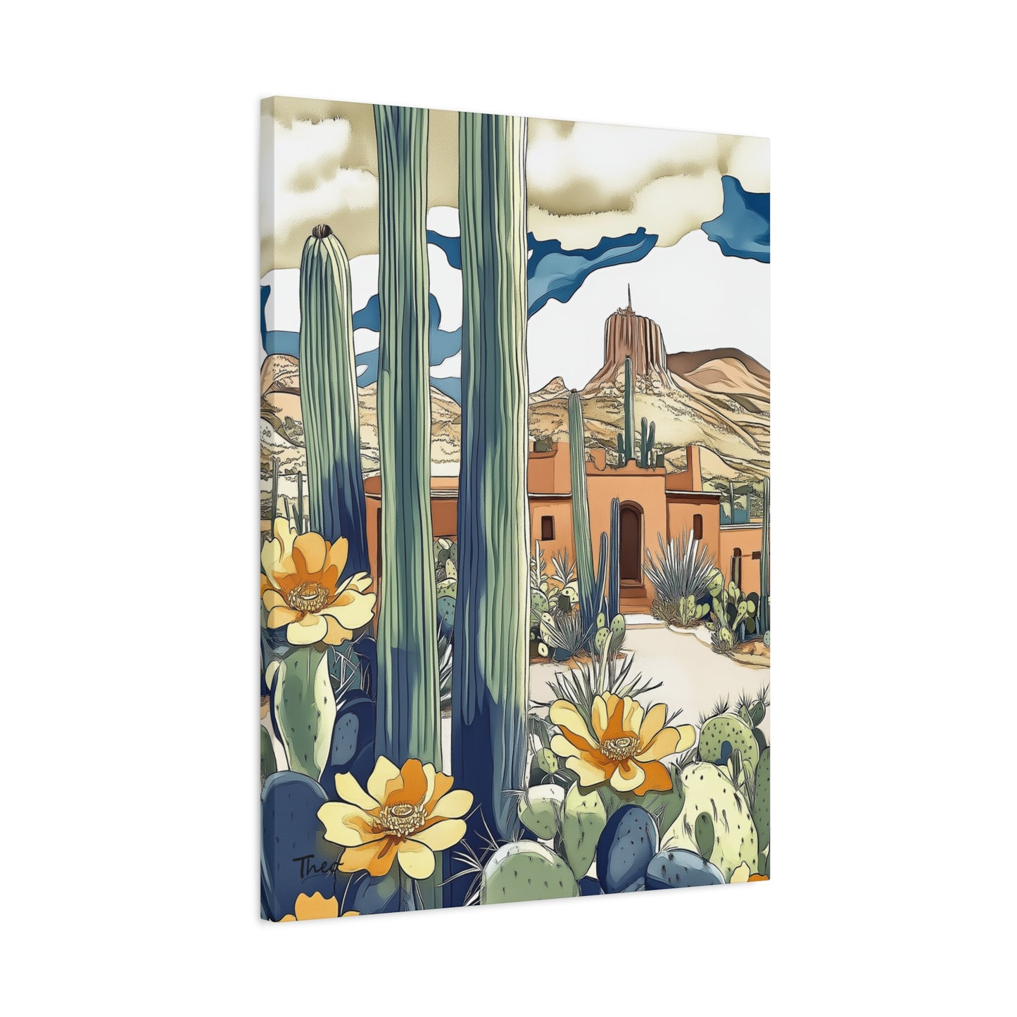 Desert Rose Canvas Art Print | Bohemian Home Decor | Southwestern Wall Art