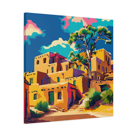 Canvas Art Print - NM Pueblo New Village 2