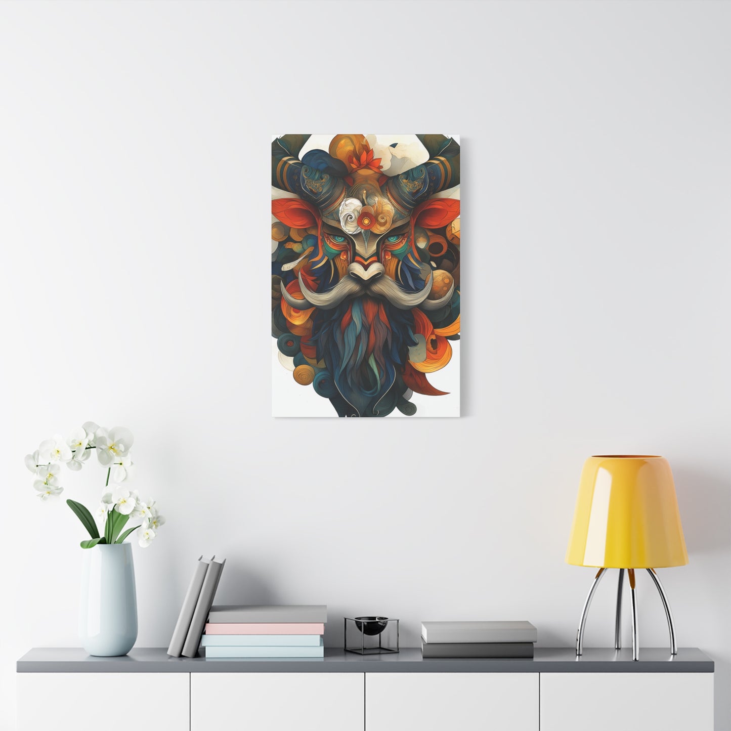 Vibrant Mask Wall Art Canvas | Bohemian Decor