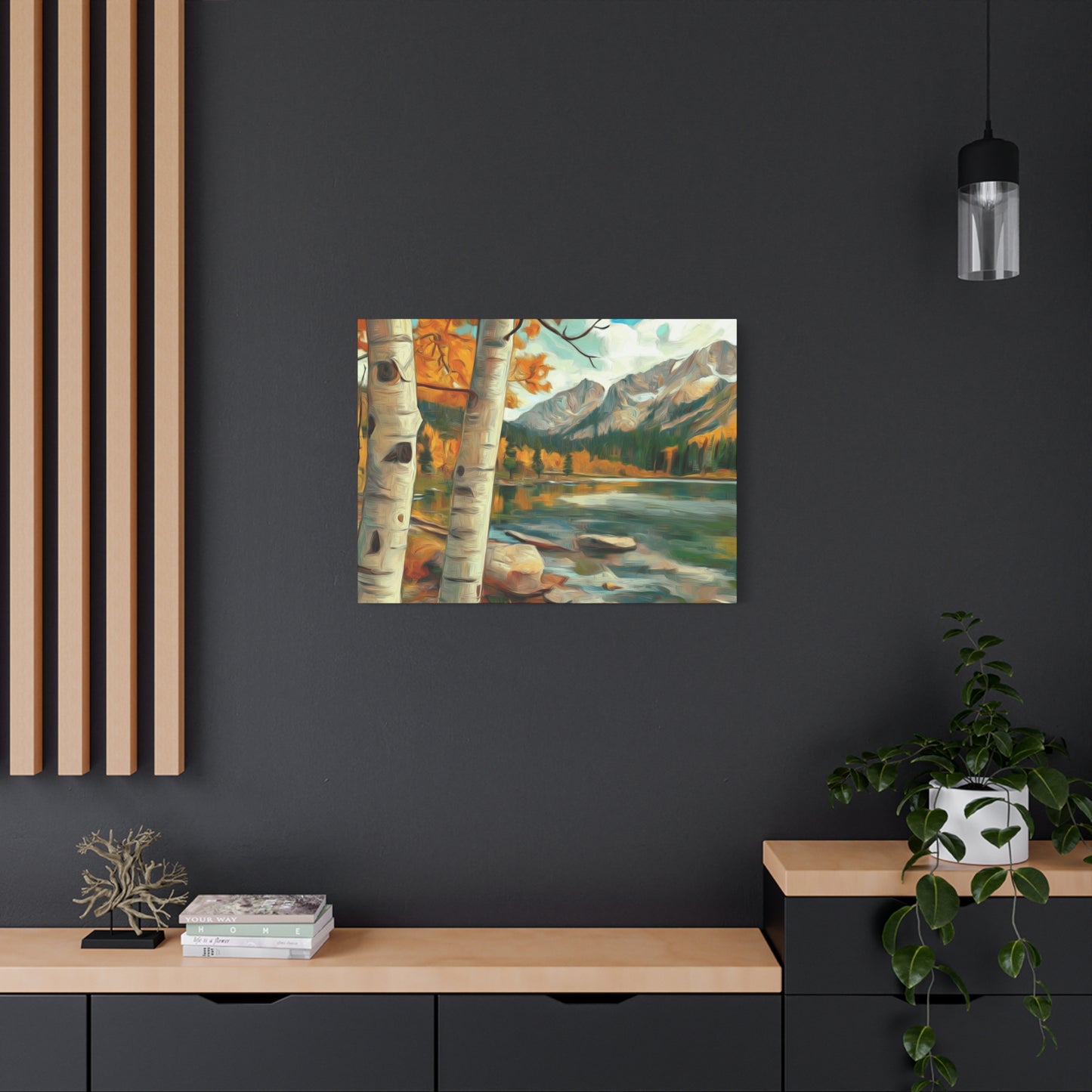 Canvas Wall Art - Aspens at High Mountain Lake