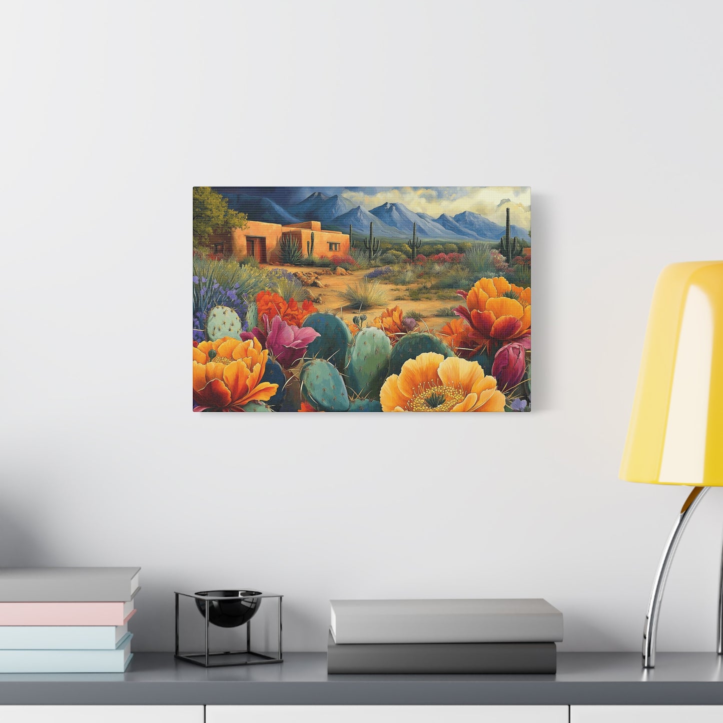 Desert Bloom Canvas Art - Vibrant Southwest Landscape