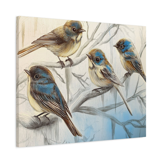 Canvas Wall Art - Bluebirds Gathering
