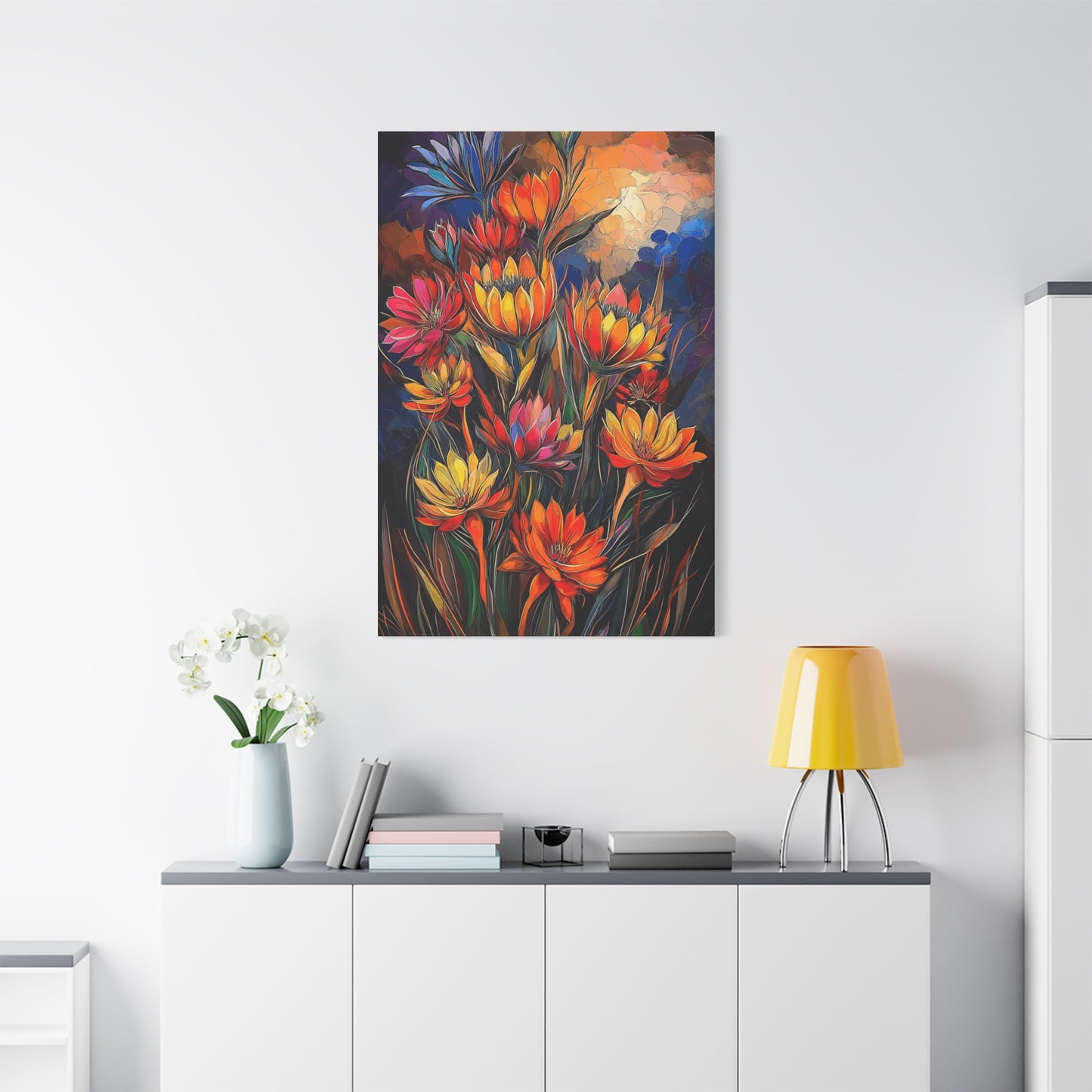 Vibrant Floral Canvas Wall Art - Perfect for Home Decor and Gifting