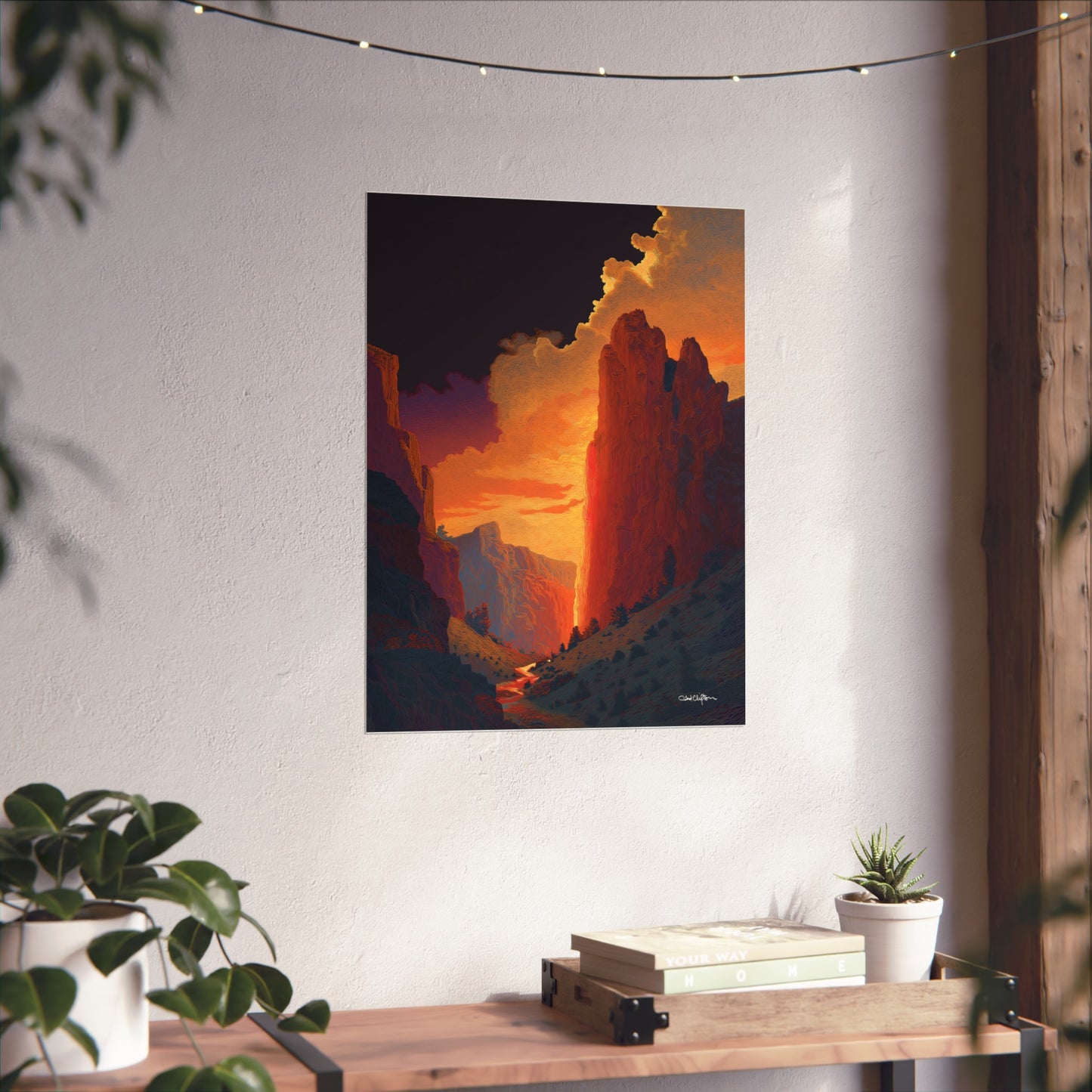 Magic Canyon Giclee Fine Art Poster — Dramatic Desert Landscape Wall Art