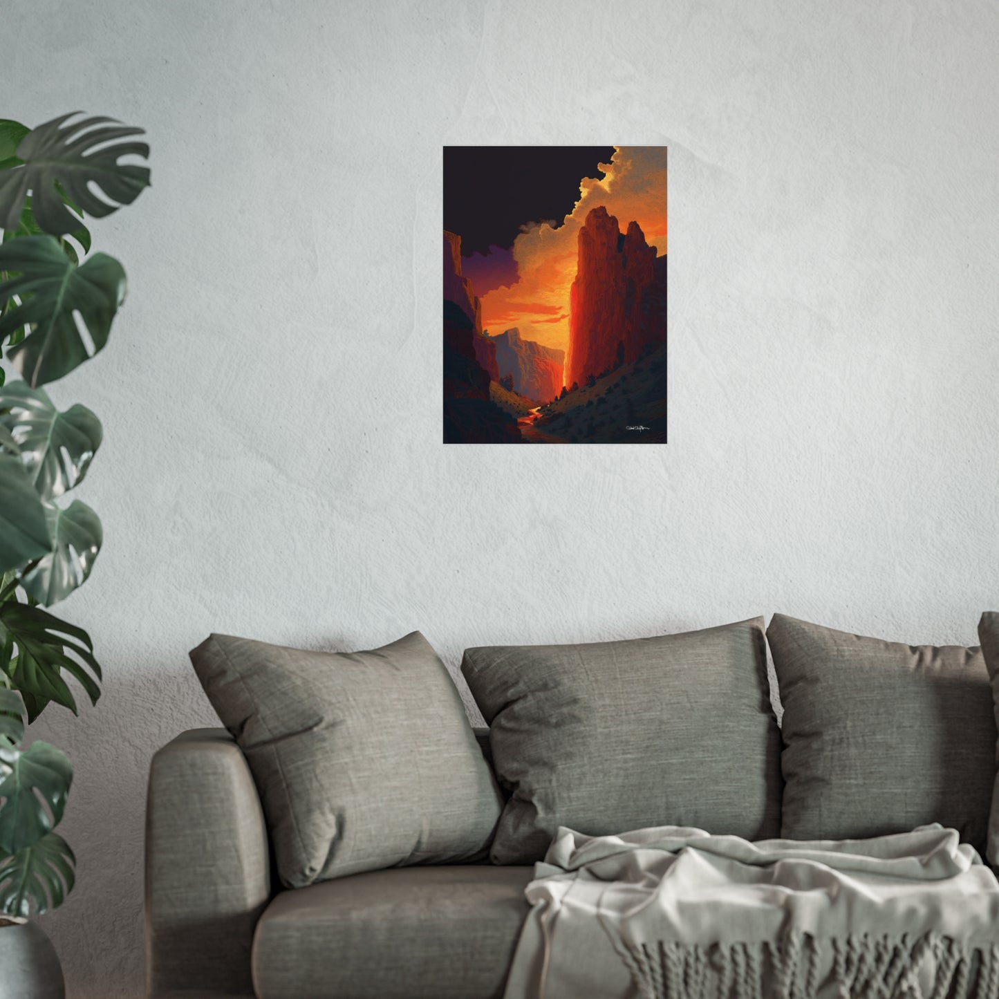Magic Canyon Giclee Fine Art Poster — Dramatic Desert Landscape Wall Art