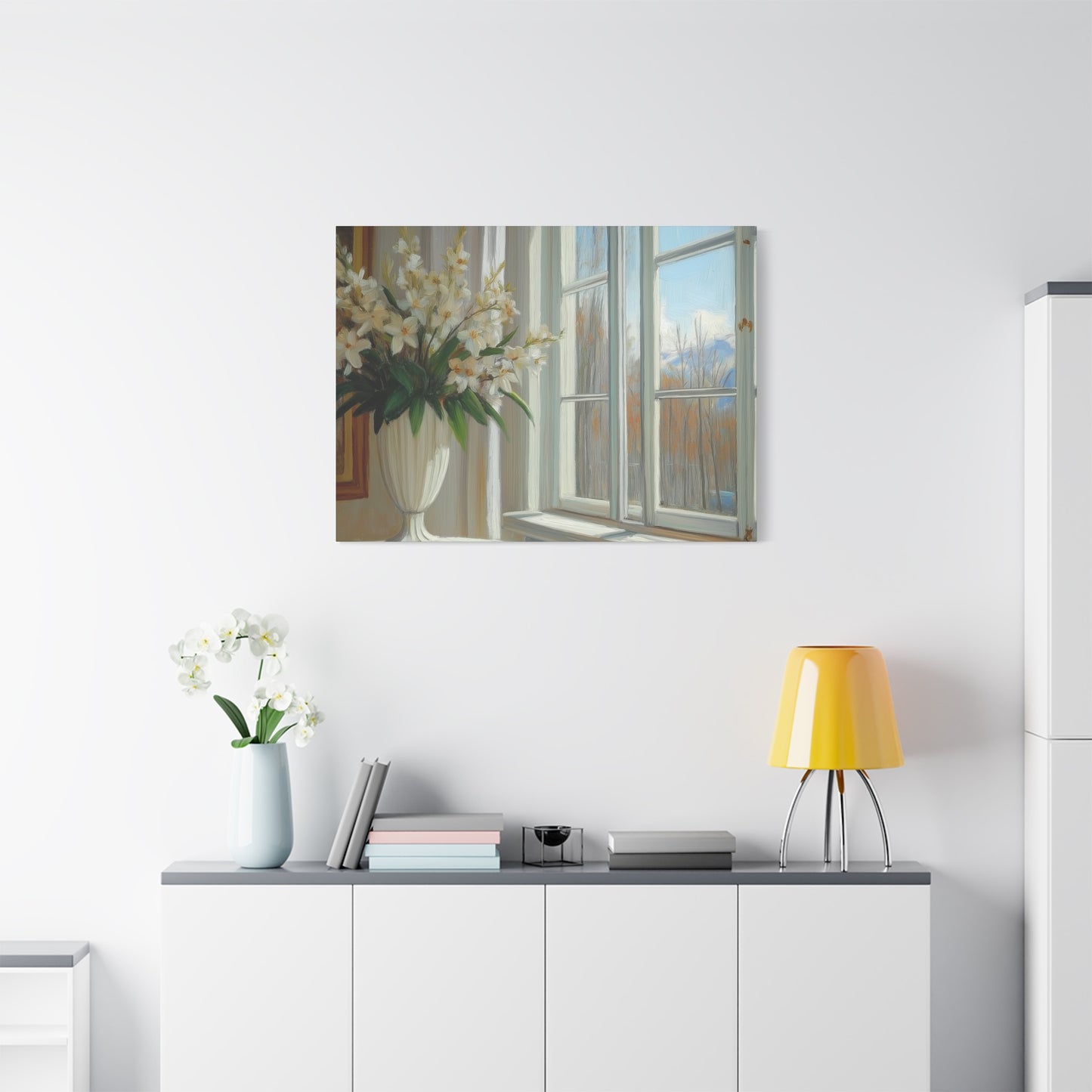 Serene Floral Canvas Wall Art - Chic Home Decor for Tranquil Spaces