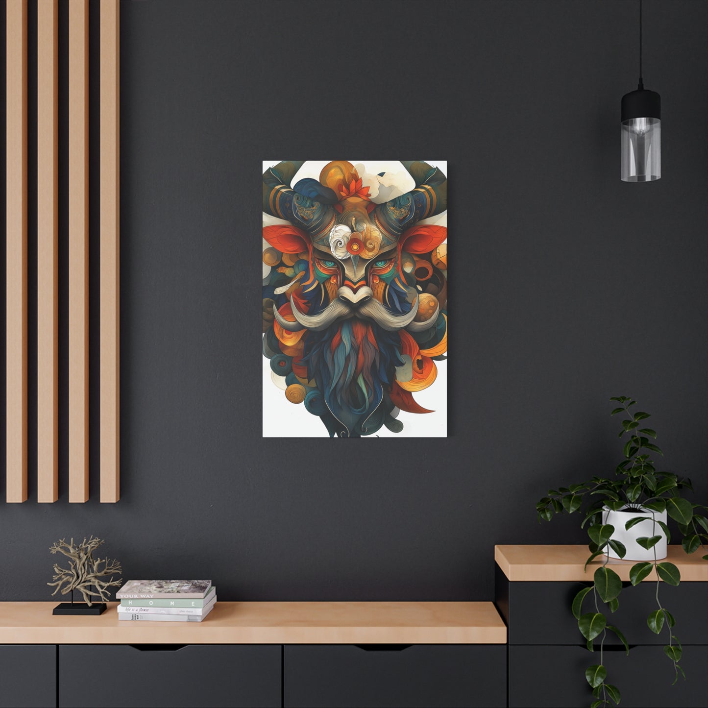 Vibrant Mask Wall Art Canvas | Bohemian Decor
