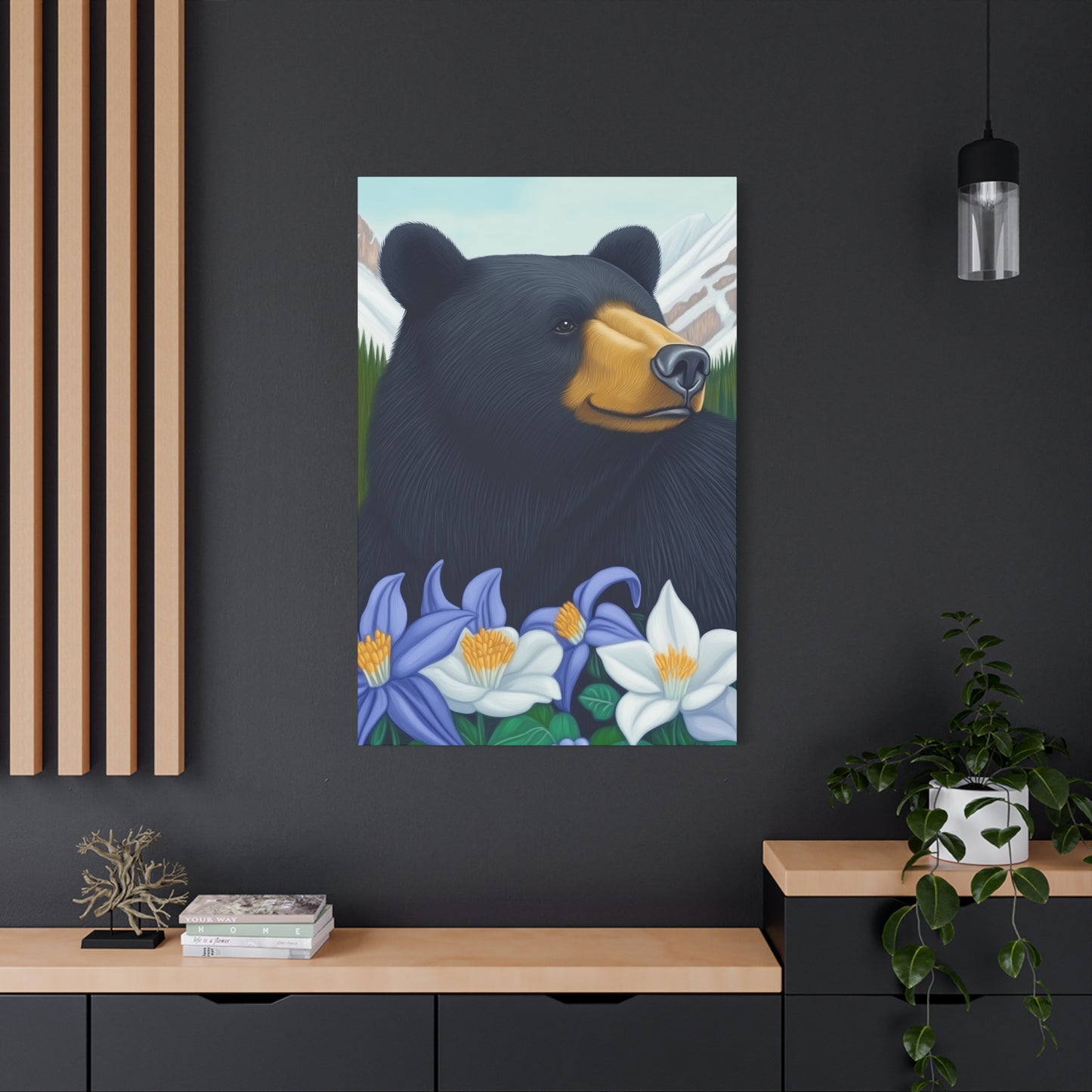 Canvas Print - Colorado Black Bear with Flowers