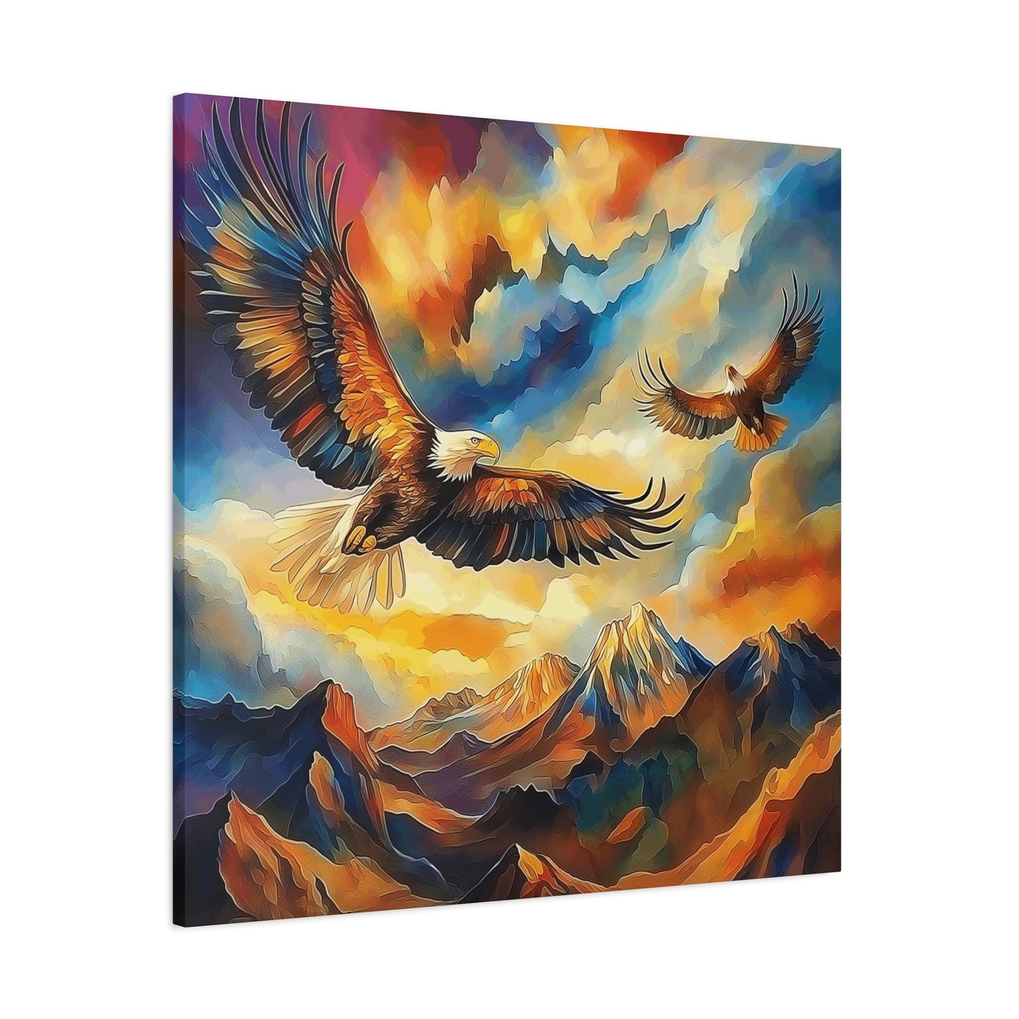 Majestic Eagle Canvas Art – Vibrant Stretched Wall Decor for Nature Lovers