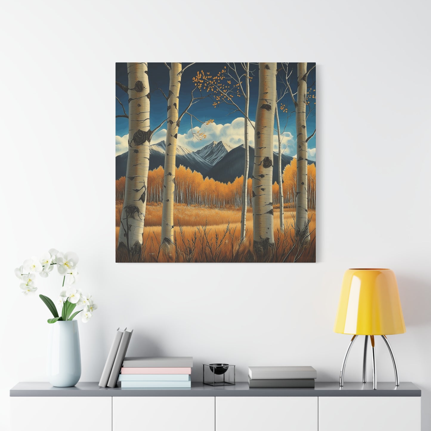 Scenic Landscape Canvas Print - Autumn Birch Forest Wall Art