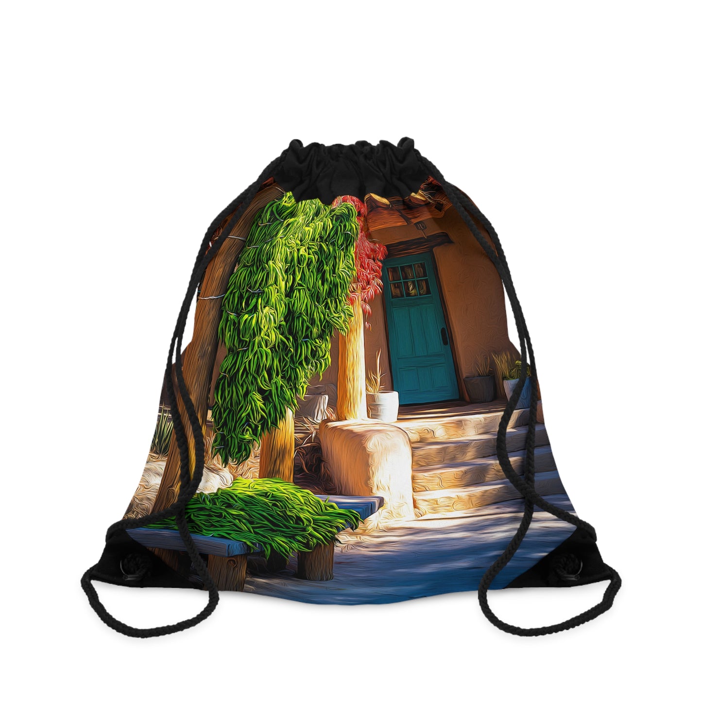 Vibrant Nature Drawstring Bag, Eco-Friendly Tote, Outdoor Adventure Backpack, Travel Gear, Gift for Nature Lovers