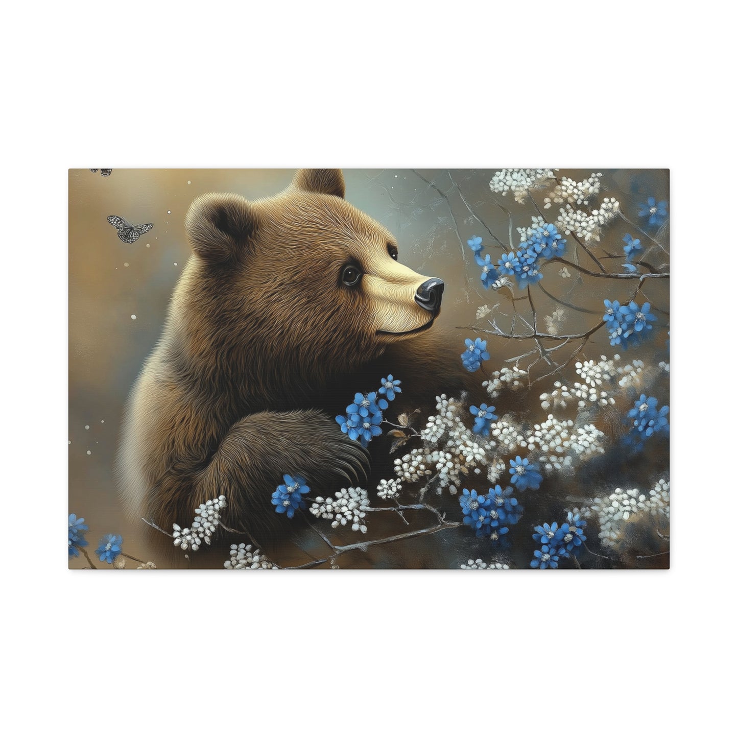Bear Admiring the Flowers