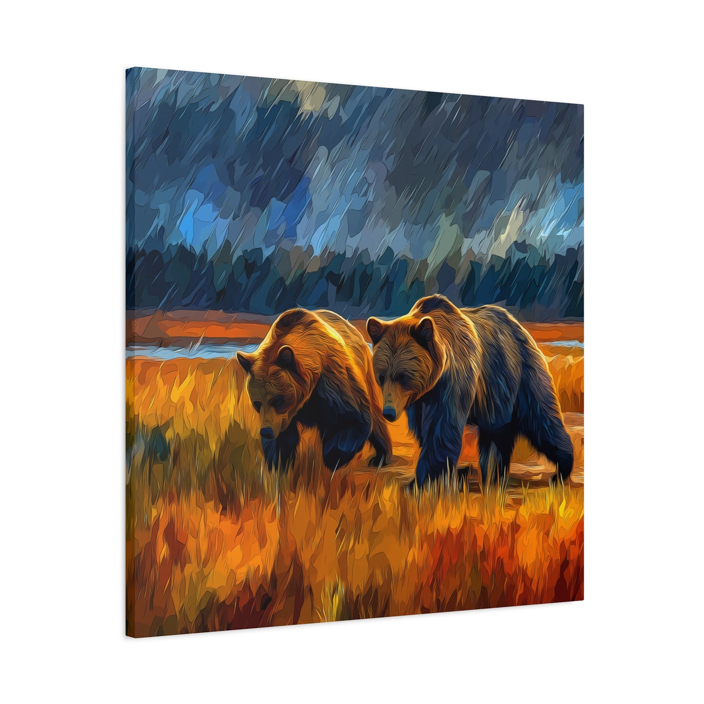 Canvas Print Travelin' Bears in Storm