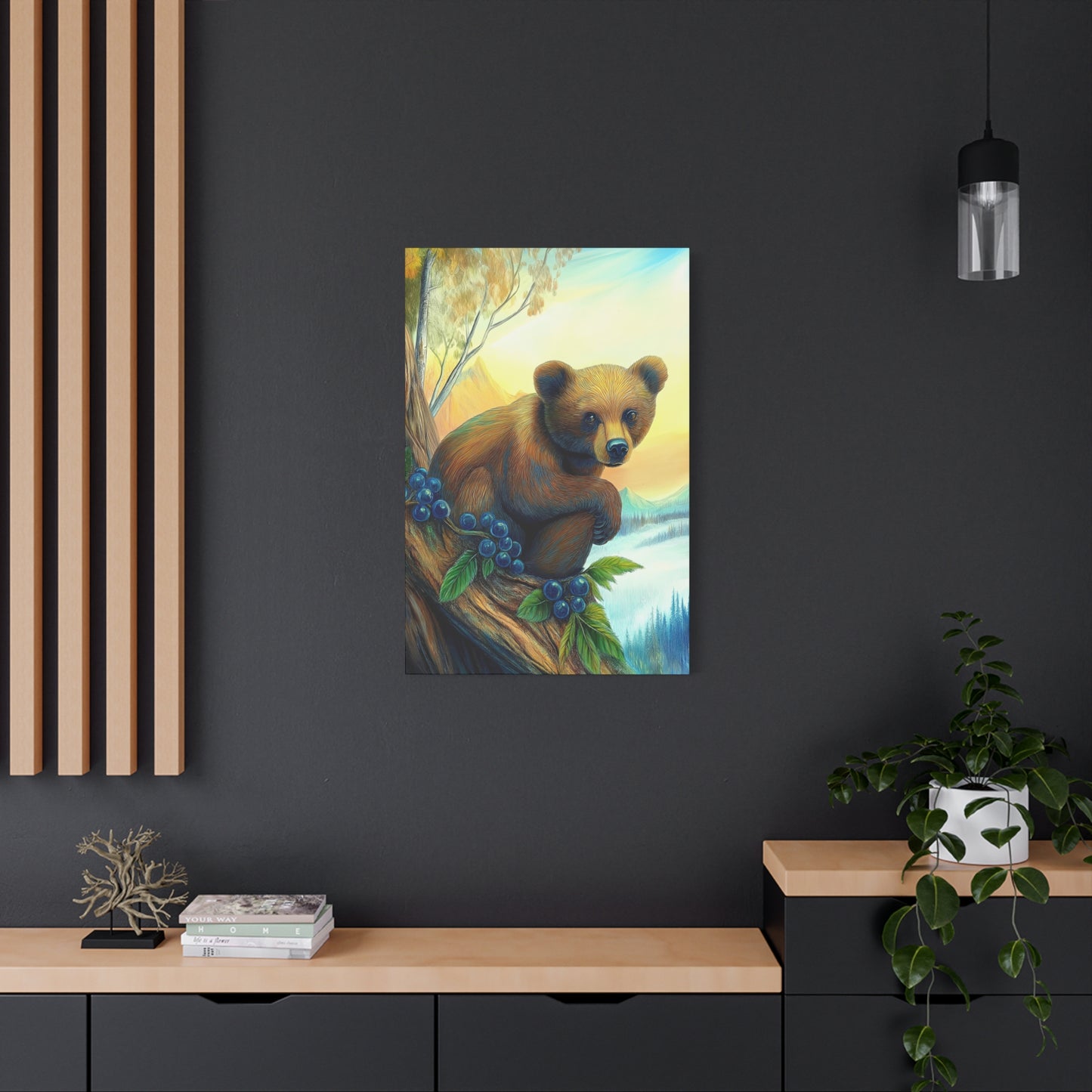 Canvas Wall Art - Bear Cub Watching