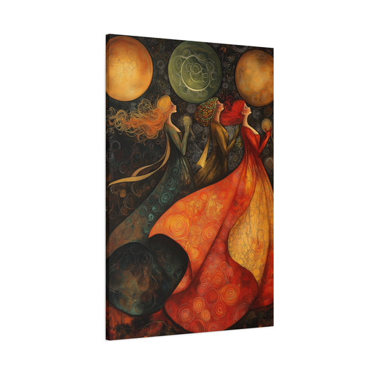 Elegant Women Art Canvas Print - Colorful Abstract Wall Decor