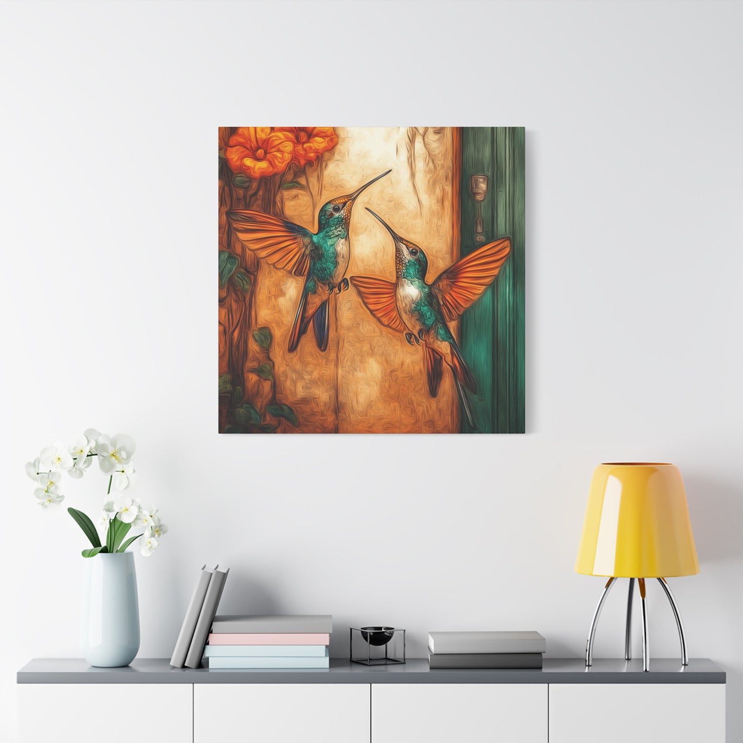 Canvas Wall Art - Dueling Hummingbirds