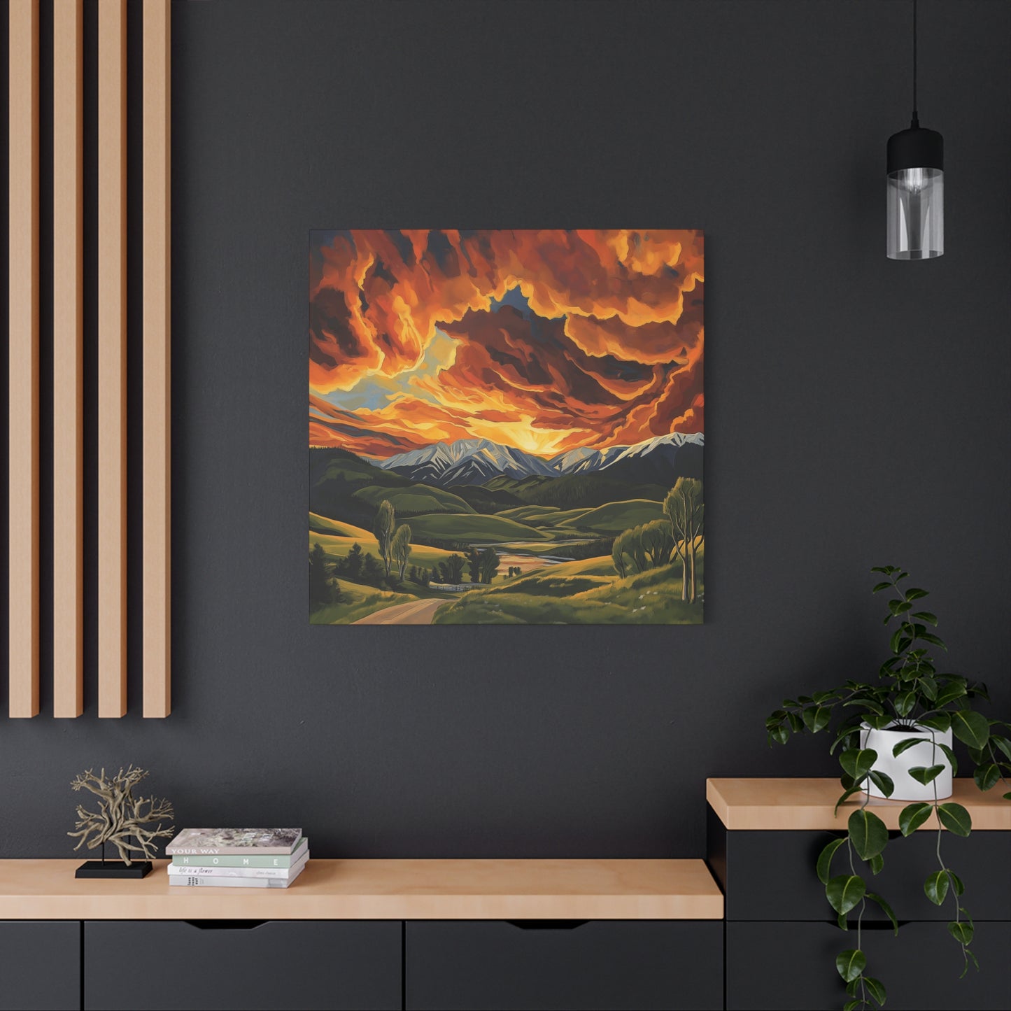 Canvas Print - Colorado Mountains and Farm