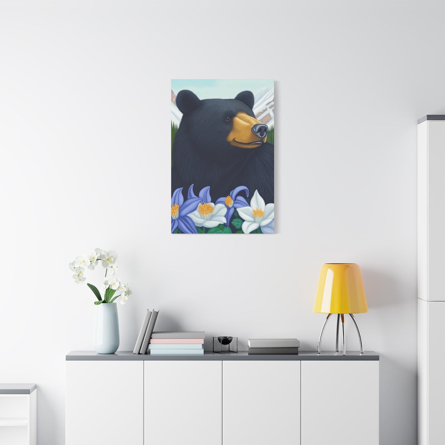 Canvas Print - Colorado Black Bear with Flowers