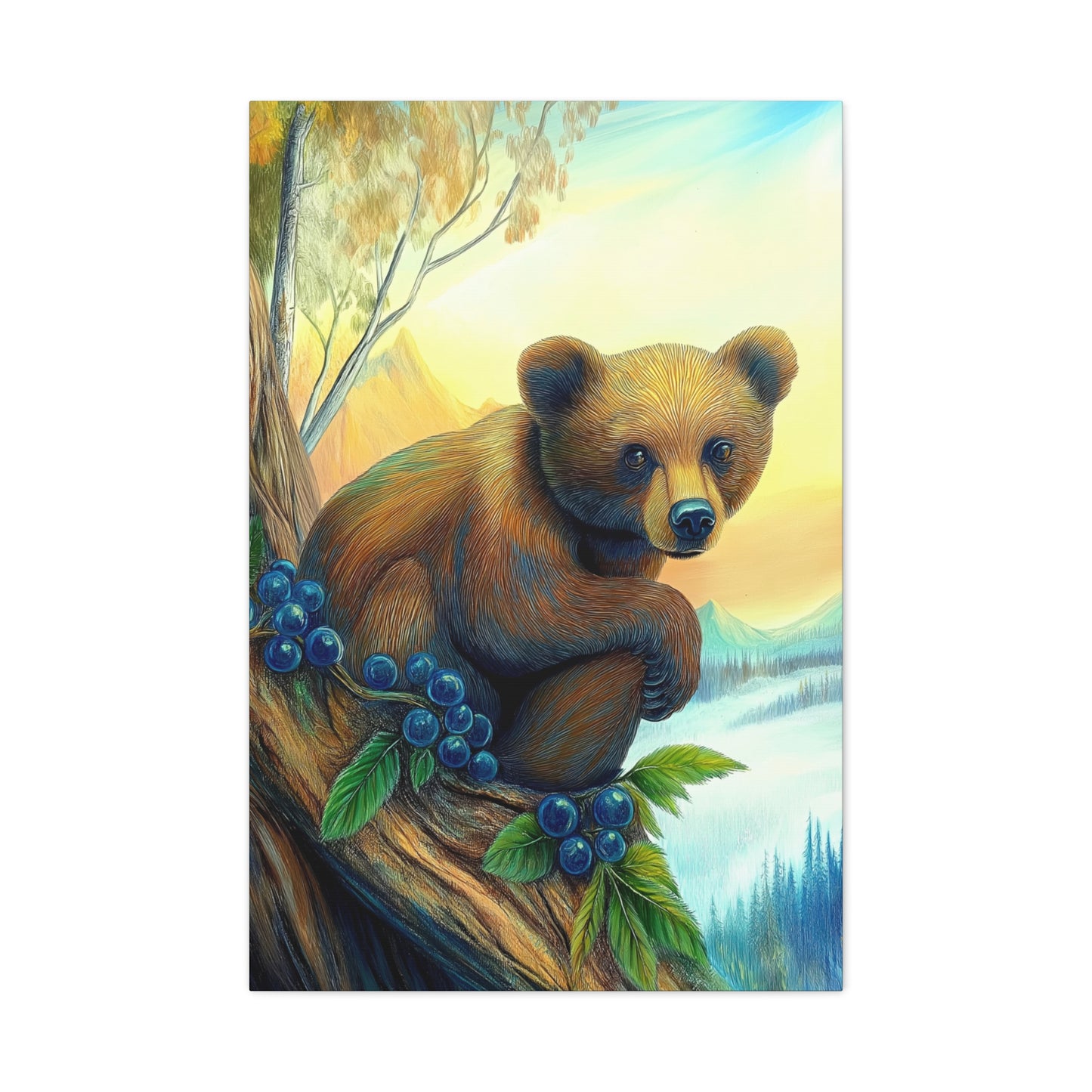 Canvas Wall Art - Bear Cub Watching