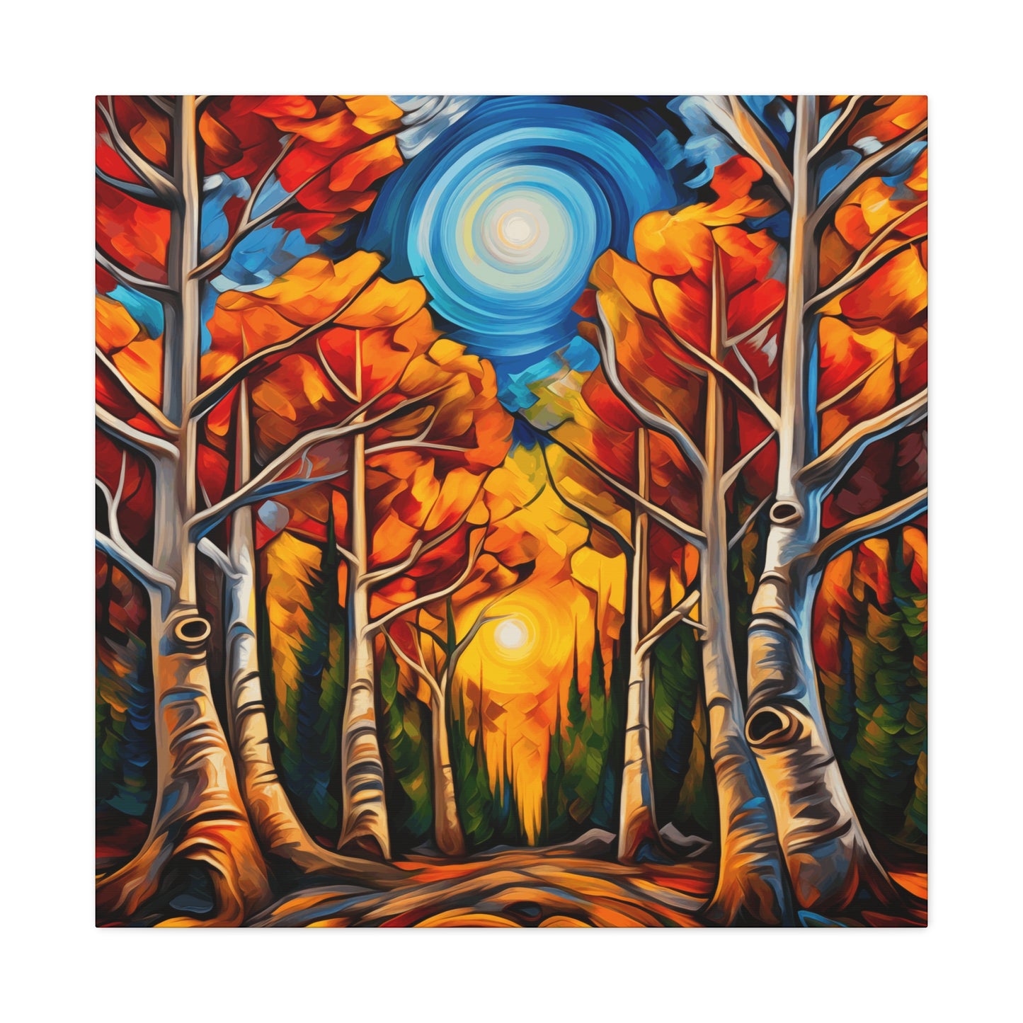 Autumn Forest Canvas Art Print - Vibrant Fall Decor for Home & Office