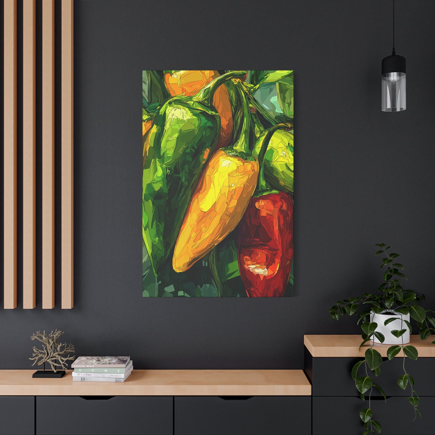 Canvas Print - Colorful Chili Peppers Design