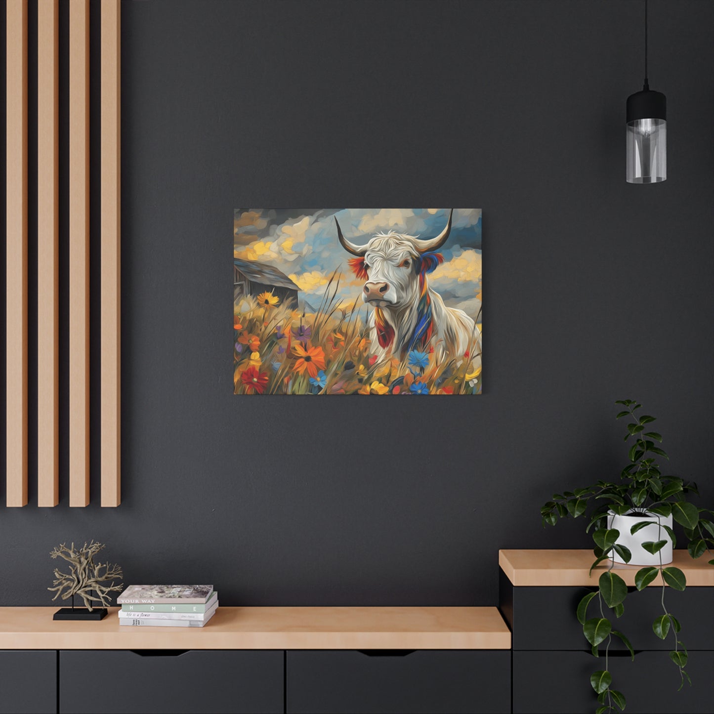Colorful Cow Canvas Wall Art - Farmhouse Decor
