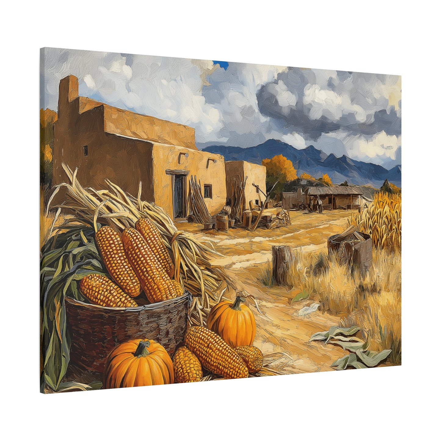 Harvest Landscape Canvas Print - Rustic Fall Decor for Home