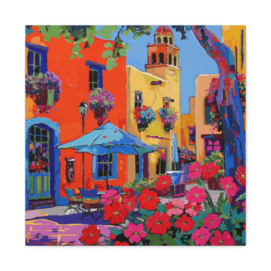 Canvas Print Santa Fe Festive Street Scene