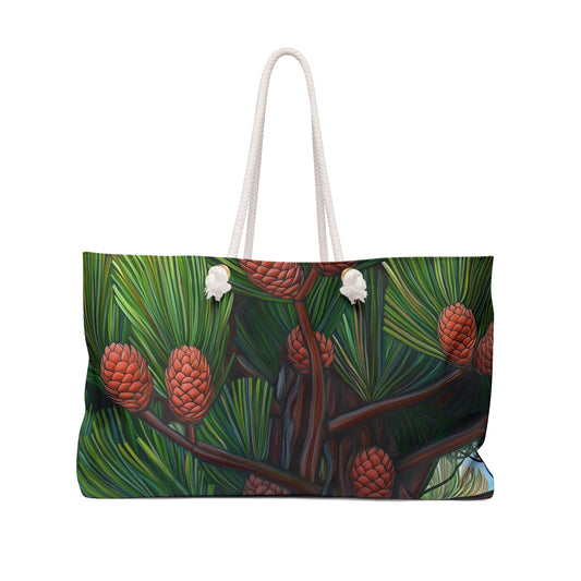 Pinecone Print Weekender Bag - Perfect for Travel and Outdoor Adventures