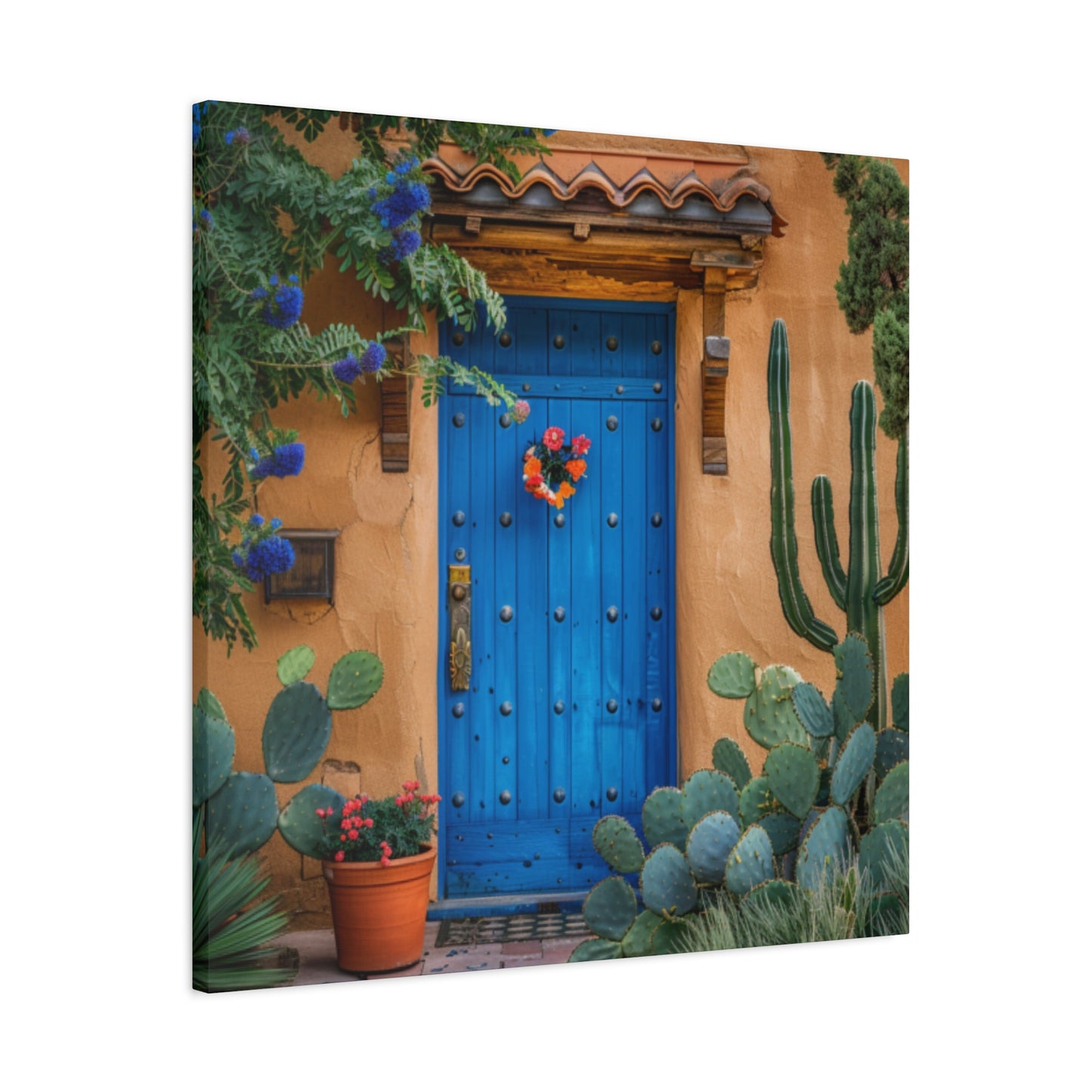 Canvas Wall Art - Santa Fe Door Blue Design