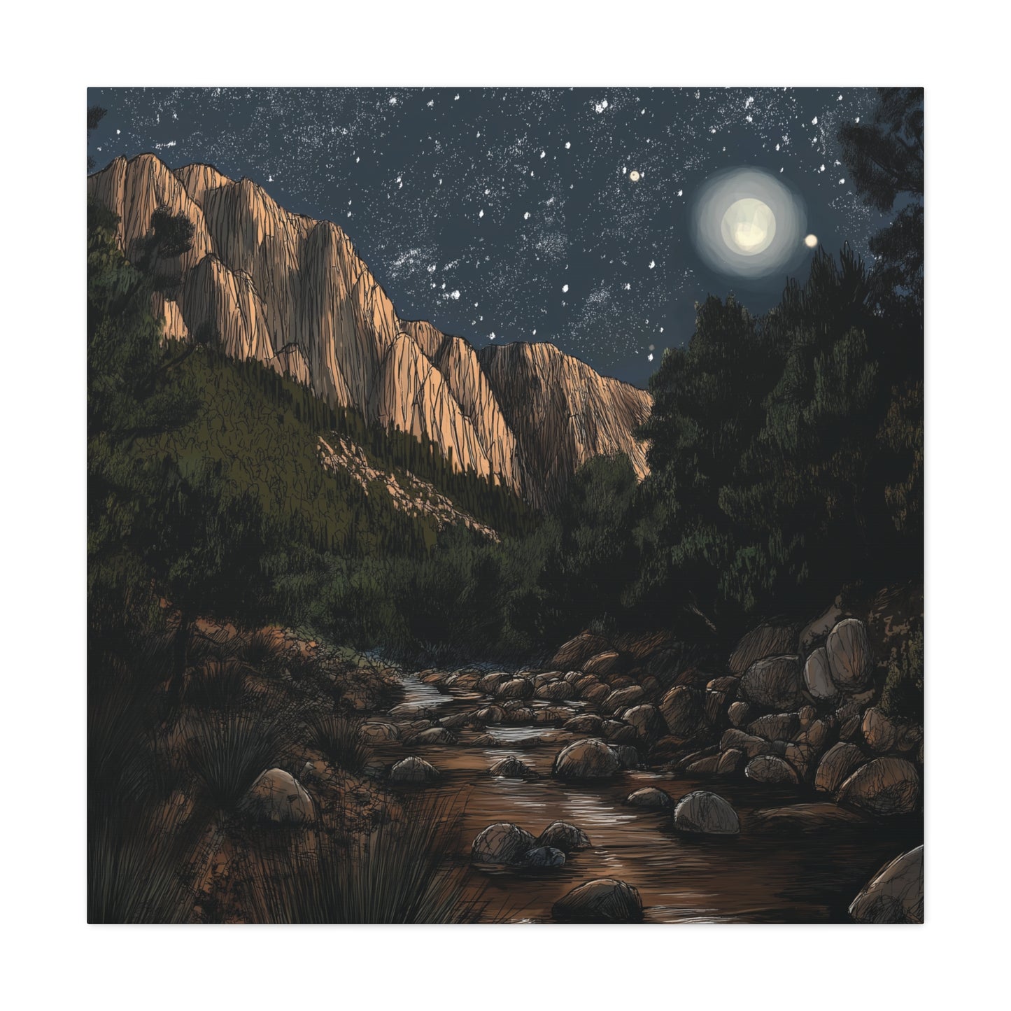 Rockies Creek at Night