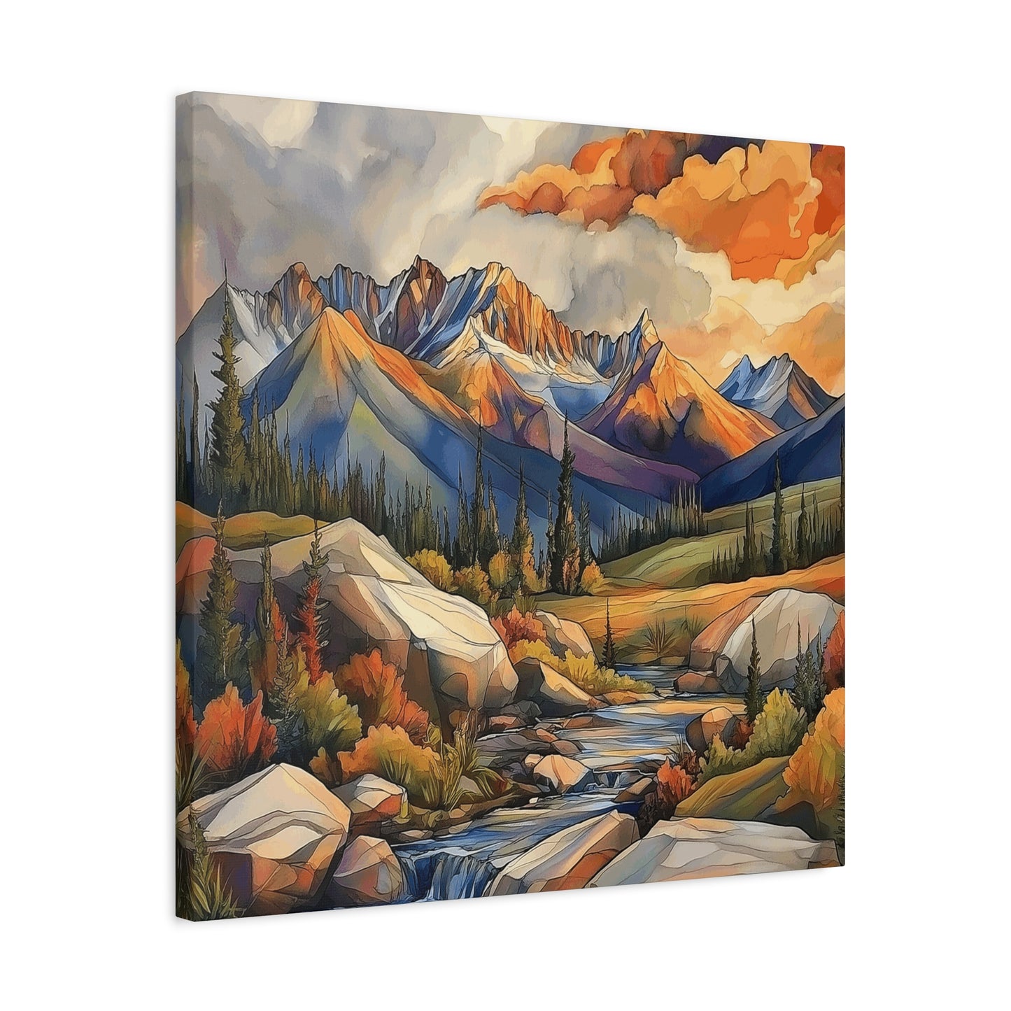 Mountain Landscape Canvas Art Print - Nature Wall Decor