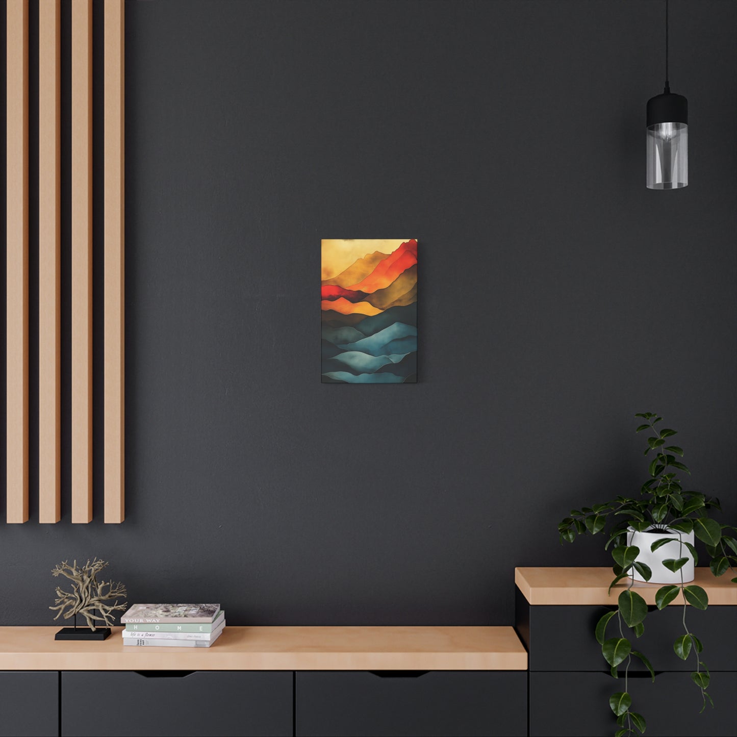 Vibrant Mountain Landscape Canvas Art - 1.25" Stretched Wall Décor
