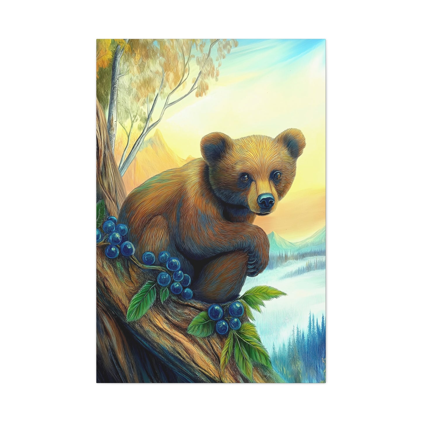 Canvas Wall Art - Bear Cub Watching